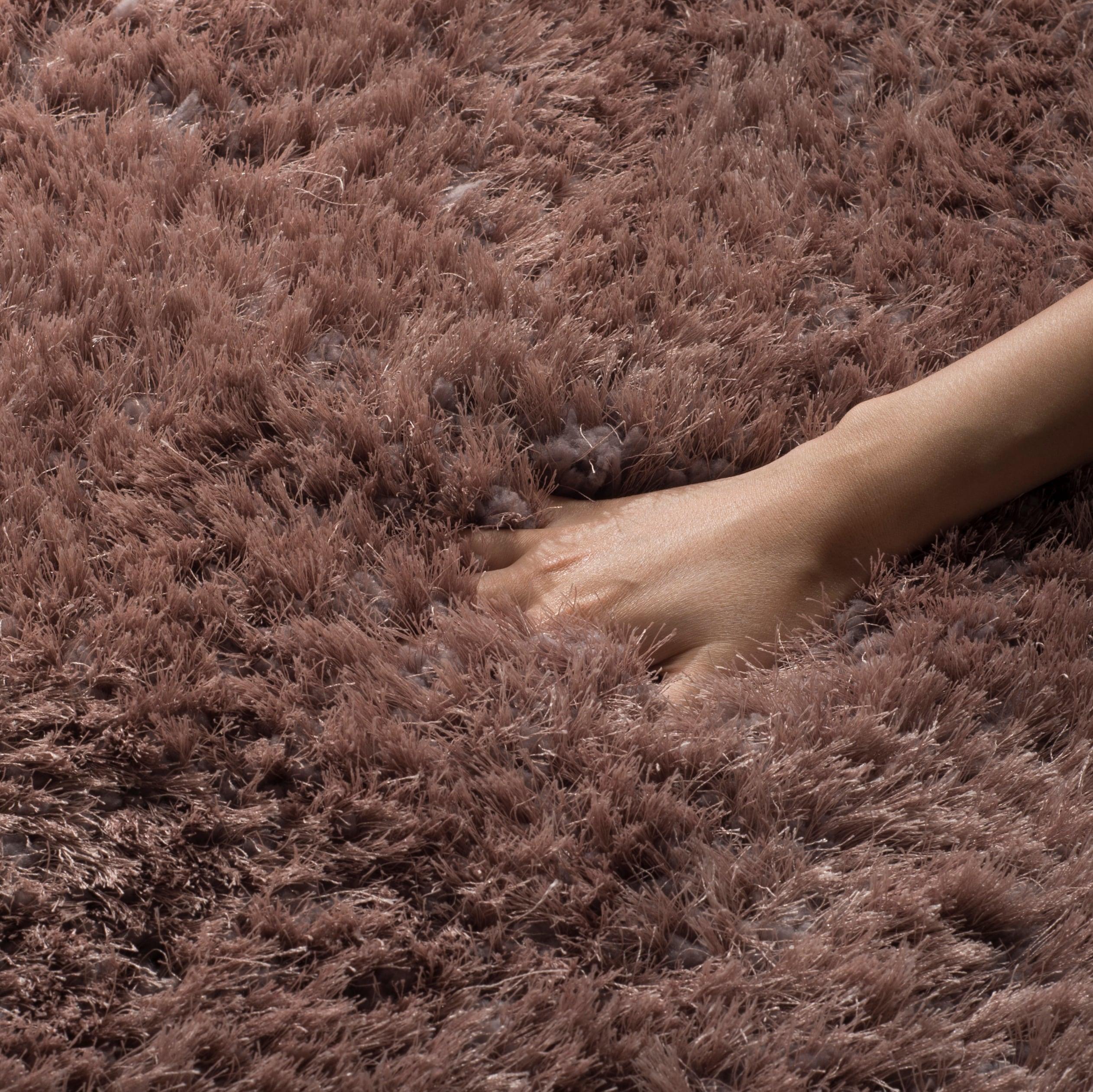 Luxe Shag SGX160 HAND TUFTED Area Rug - Brown - 8'x10' - Safavieh.