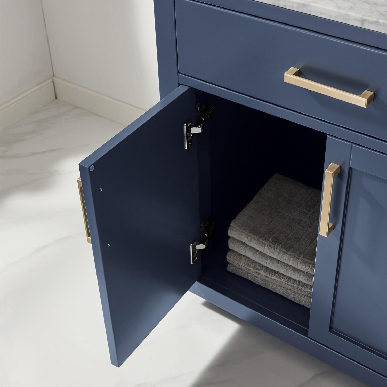 Ivy 30" Marble Countertop Single Vanity w/o Mirror Royal Blue