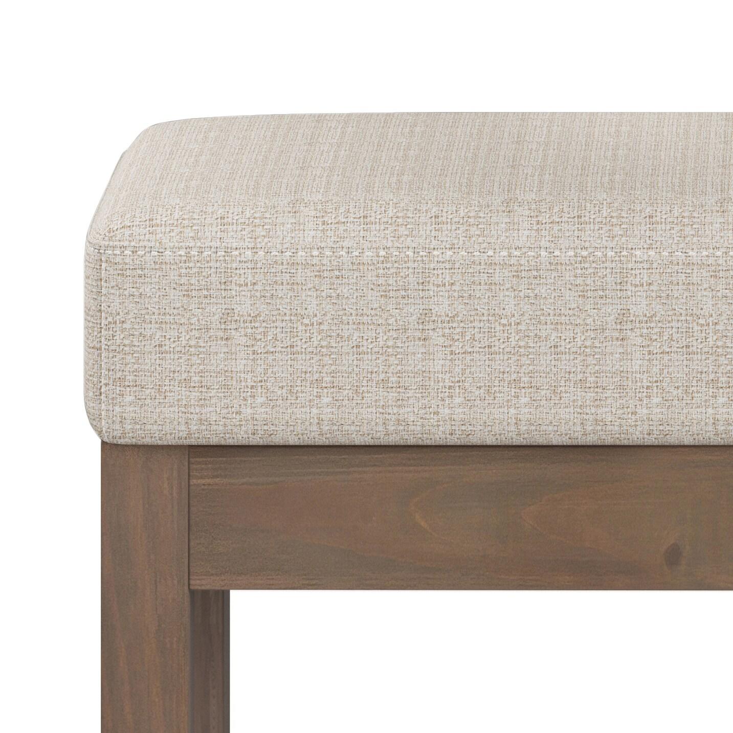 Simpli Home Milltown 26 in Wide Rectangle Footstool Small Ottoman Bench