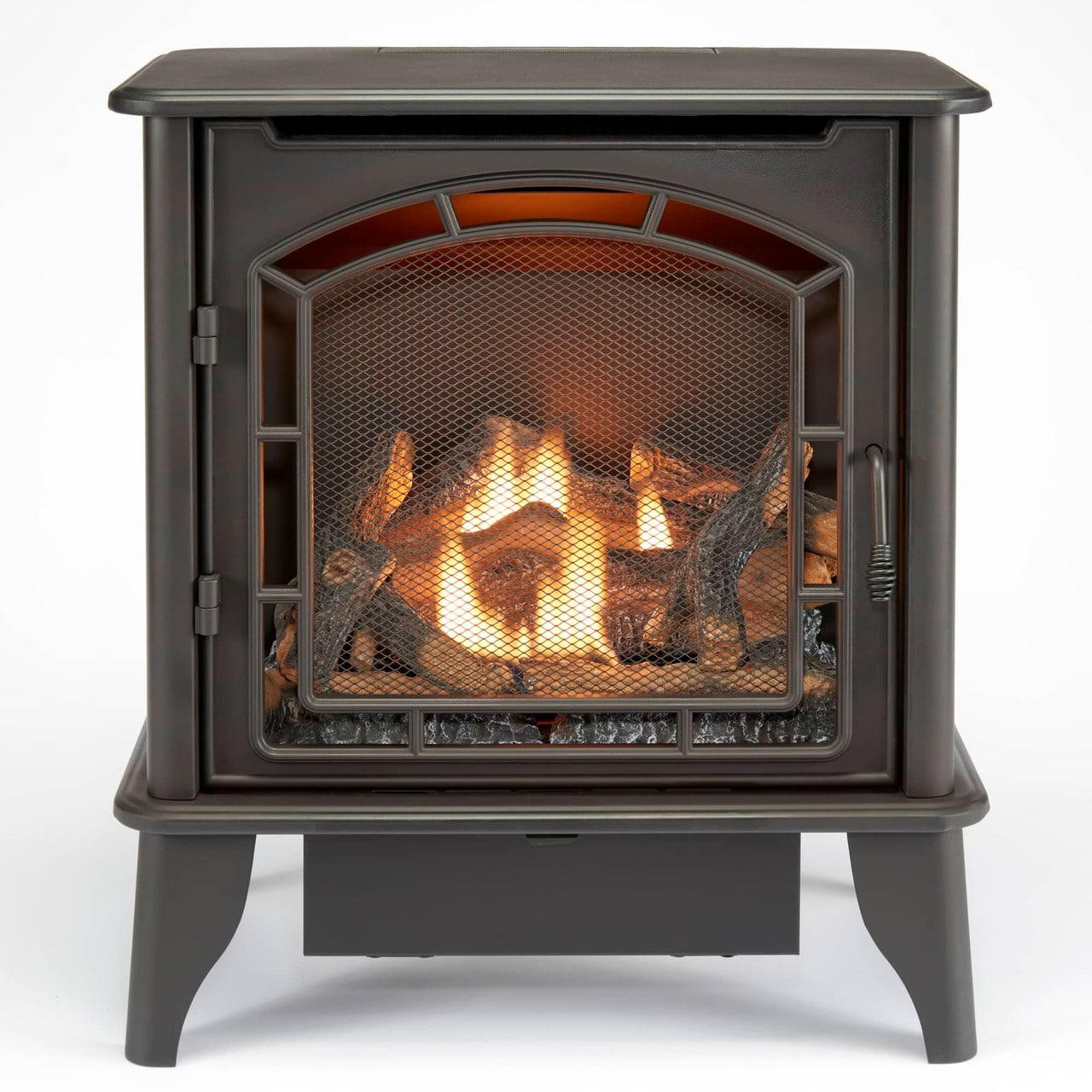 Bluegrass Living Bluegrass Living Panorama Vent Free Dual Fuel 3-Sided Gas Stove - 23,000 BTU, Remote Control, Black Finish - Model# BTSD23RT