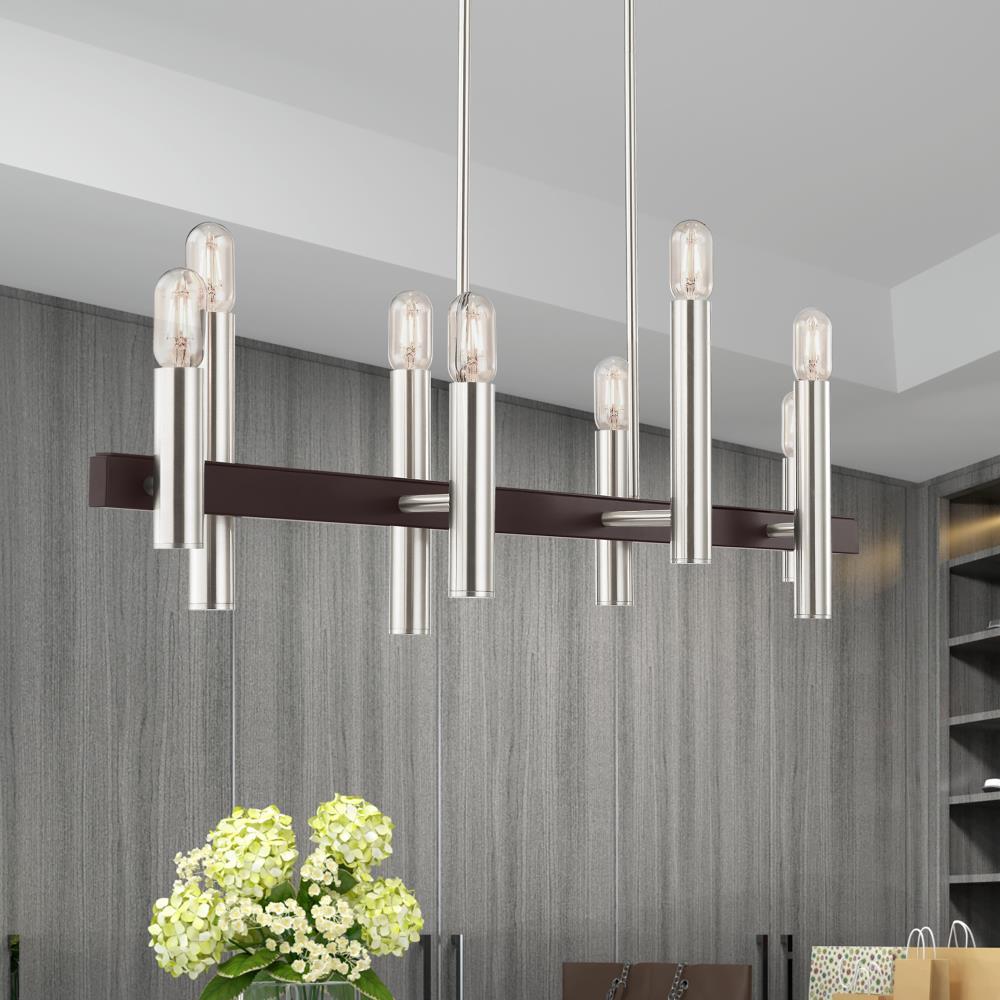 Helsinki 8-Light Brushed Nickel and Bronze Chandelier