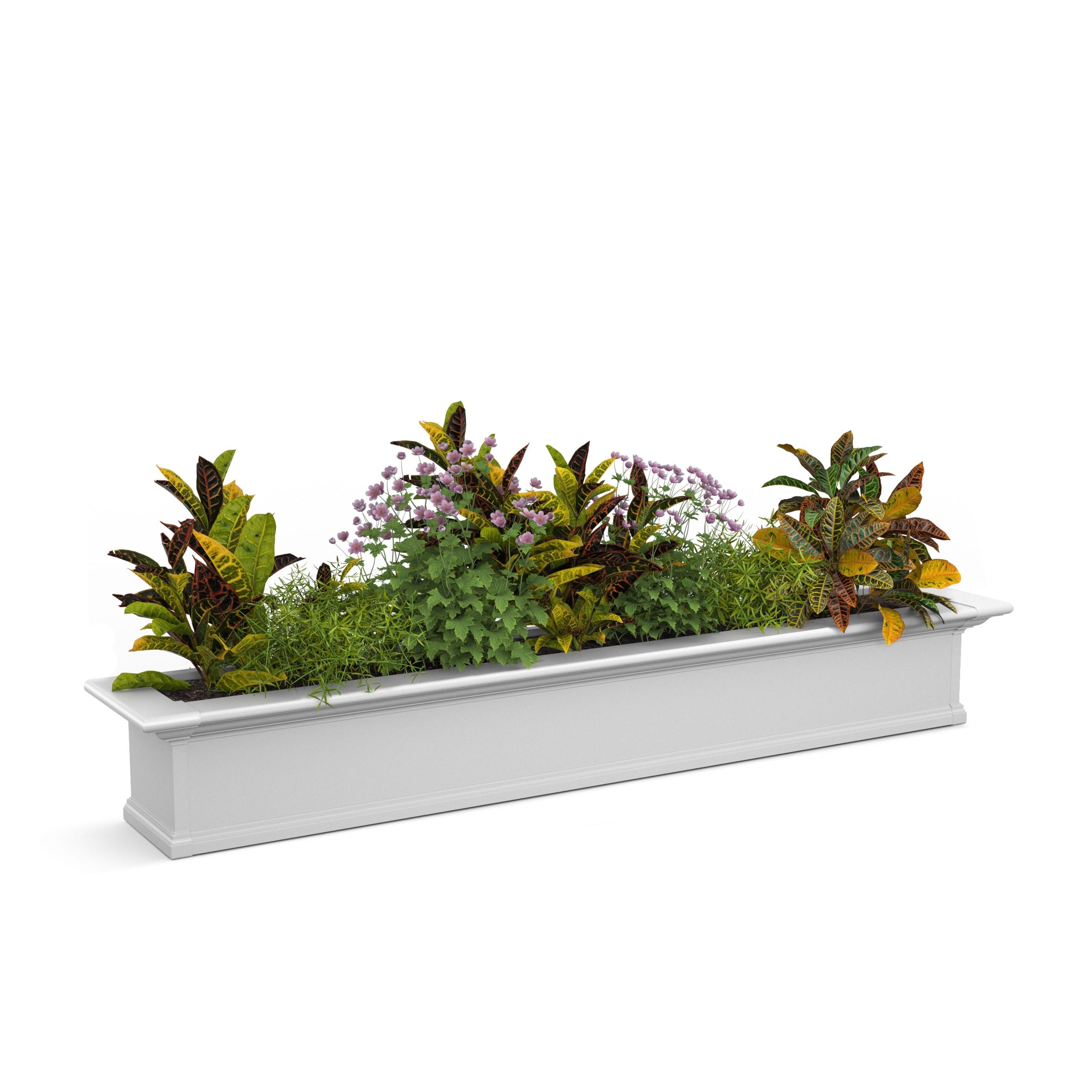 Yorkshire 6-Foot White Vinyl Outdoor Window Box