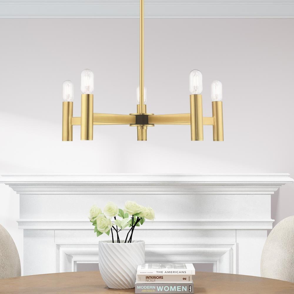 Livex Lighting Copenhagen 5 - Light Chandelier in  Satin Brass