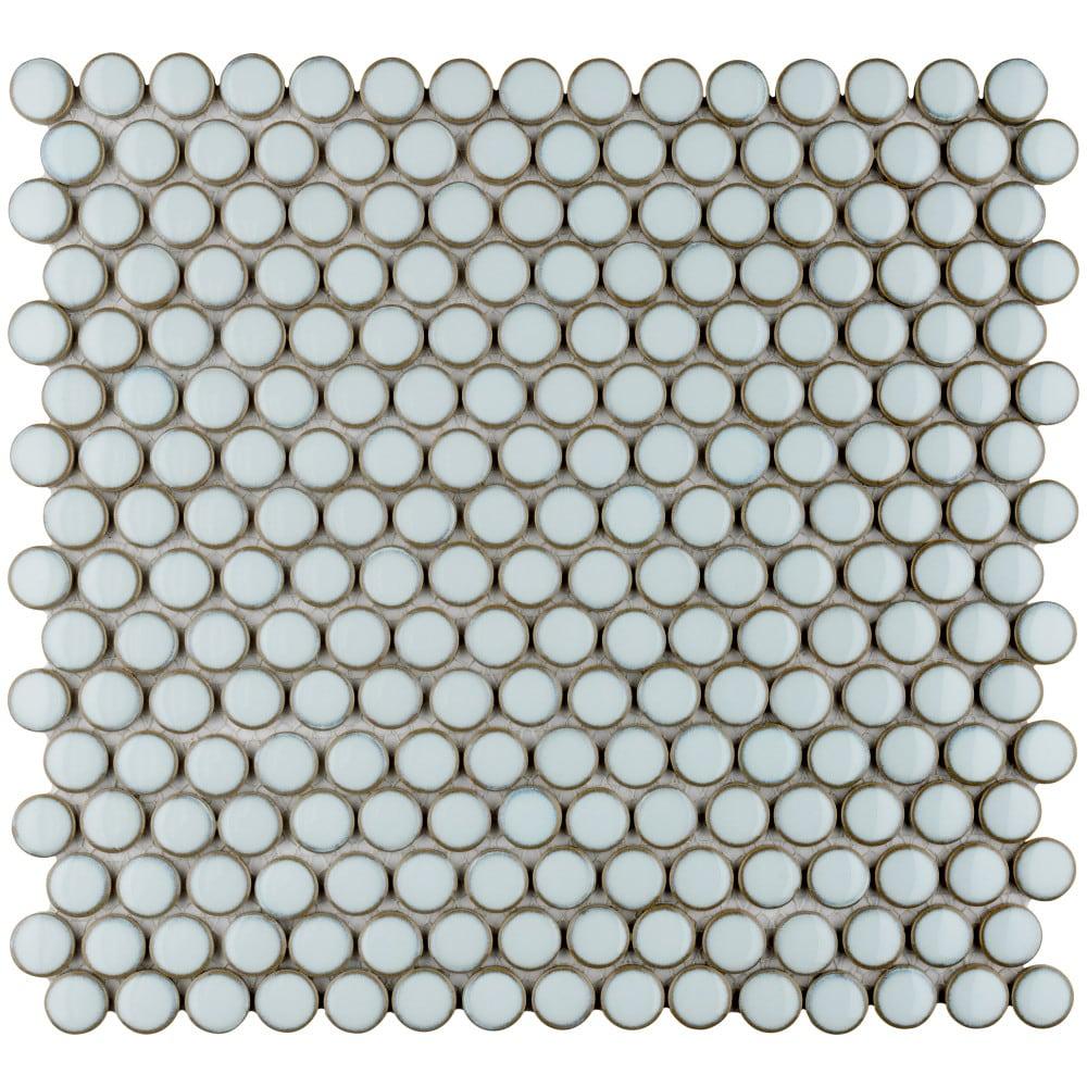 Hudson Penny Round 11-7/8 " x 12-5/8 " Porcelain Mosaic Floor & Wall Tile