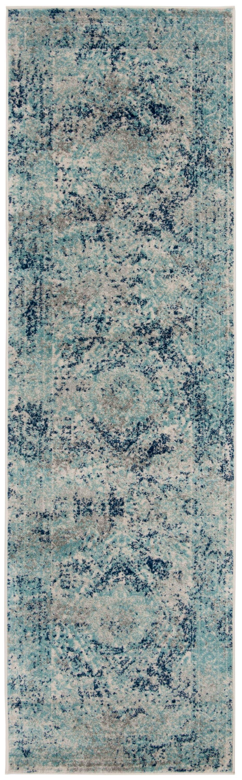 Madison MAD152 Power Loomed Indoor Runner Rug - Ivory/Blue - 2'3"x14' - Safavieh