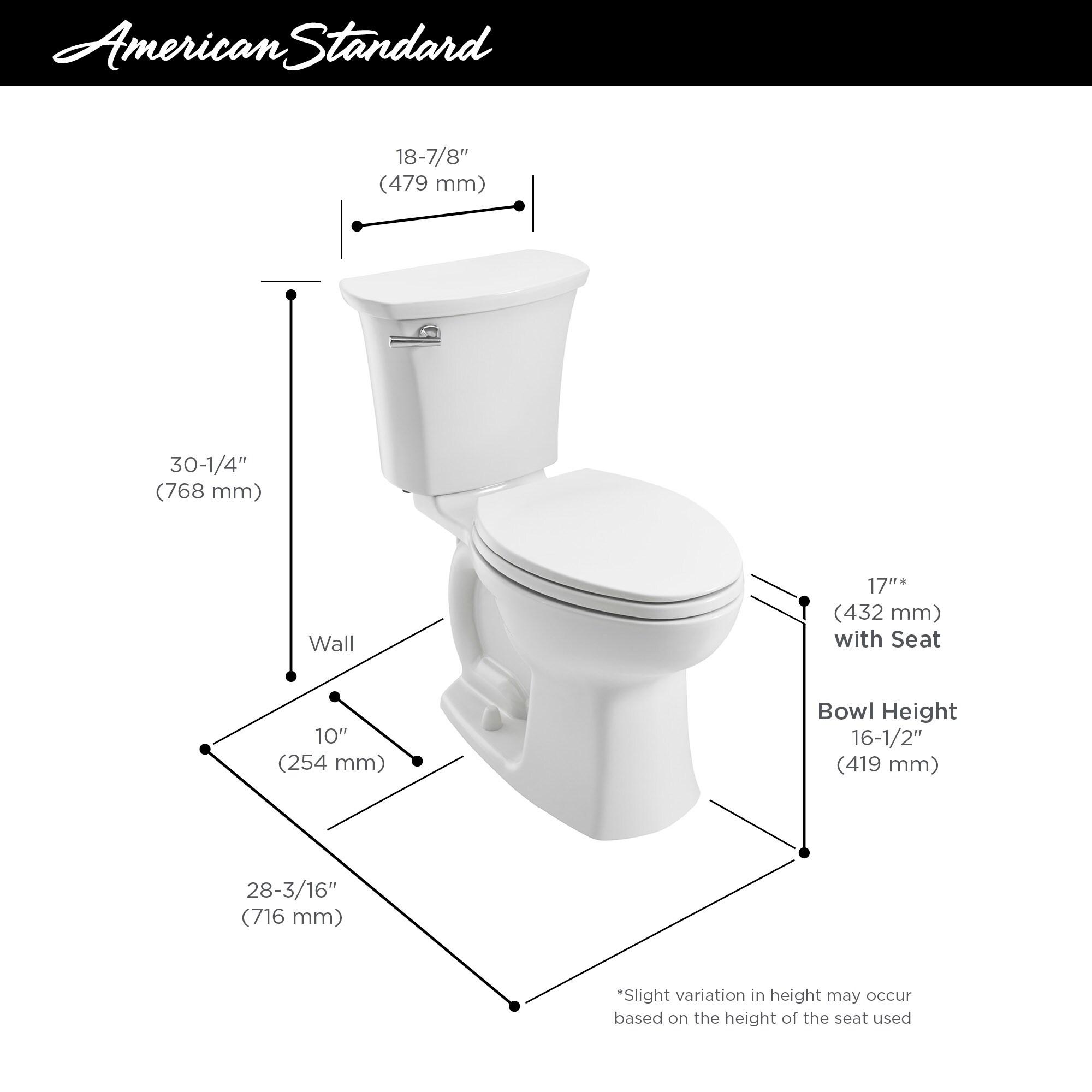 American Standard Edgemere 1.28 Gallons GPF Elongated Comfort Height Floor Mounted Kit (Seat Not Included)