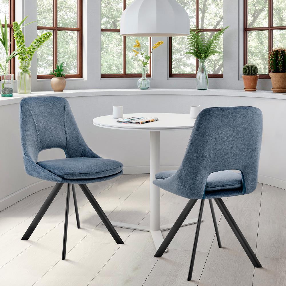 Set of 2 Lexi Velvet Finish Dining Chairs - Armen Living