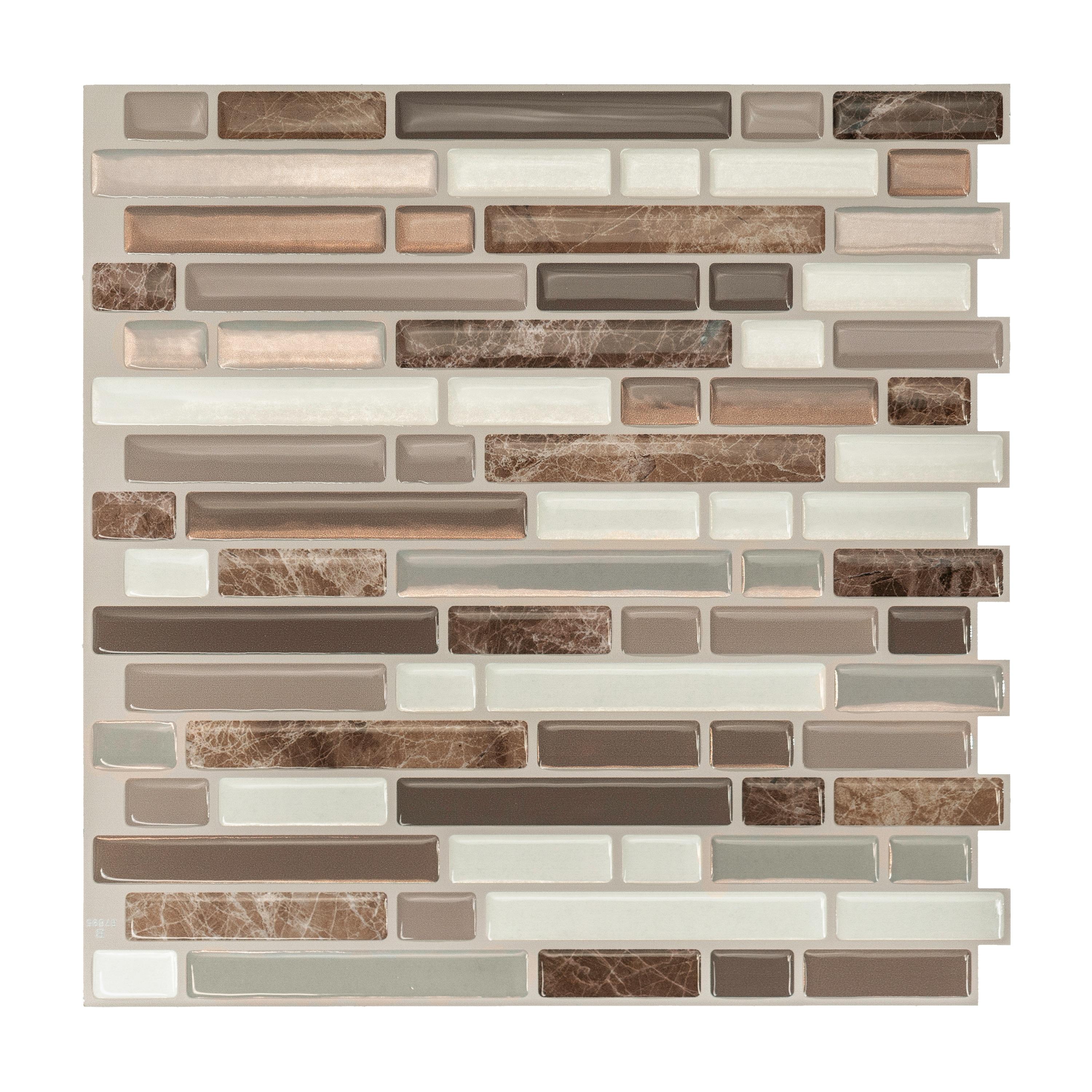 Bellagio Santi Brown and Beige Peel and Stick Backsplash Tiles