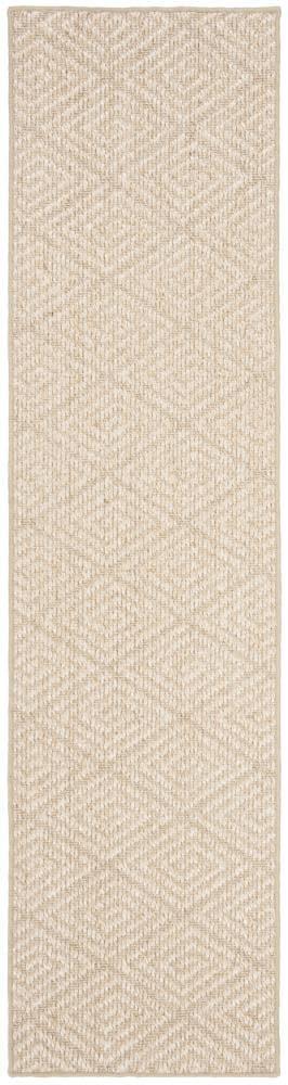 SAFAVIEH Palm Beach Stars Geometric Diamonds Sisal Runner Rug, Beige, 2' x 8'