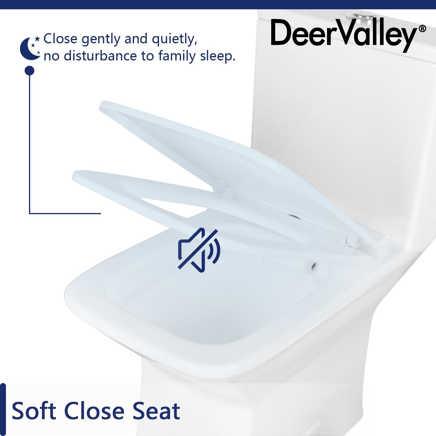 Ace Dual-Flush Square Seat One-Piece Floor Mounted Toilet with White Glazed Surface(Seat Included)