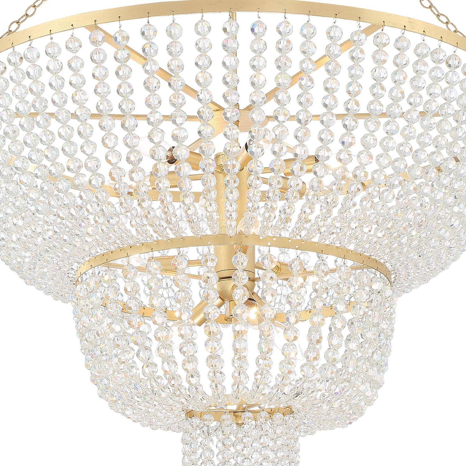 12 Light Chandelier In Classic Style 32 Inches Wide By 46 Inches High-Antique Gold Finish Crystorama Lighting 612-Ga