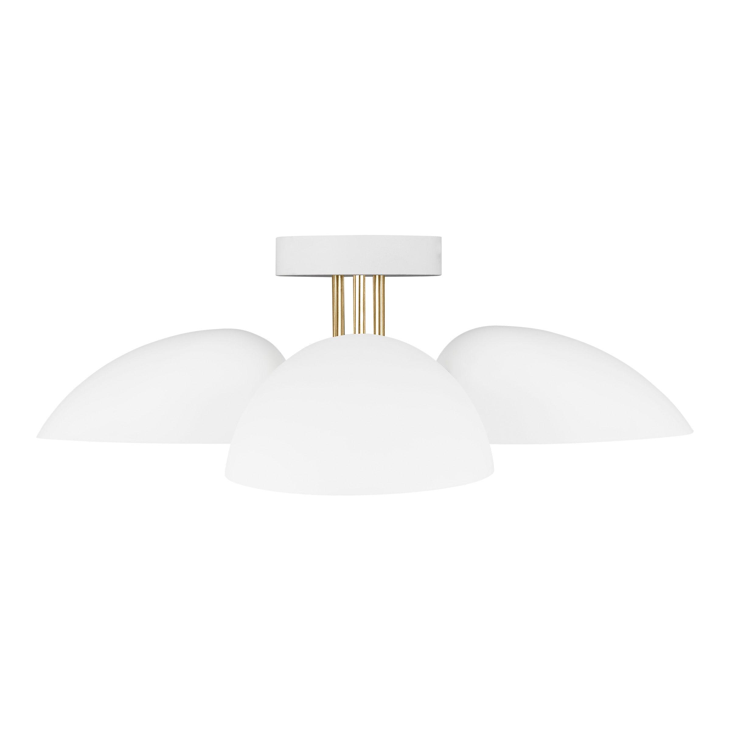 Ellen DeGeneres Matte White Brass 3-Light Indoor/Outdoor Bowl Pendant