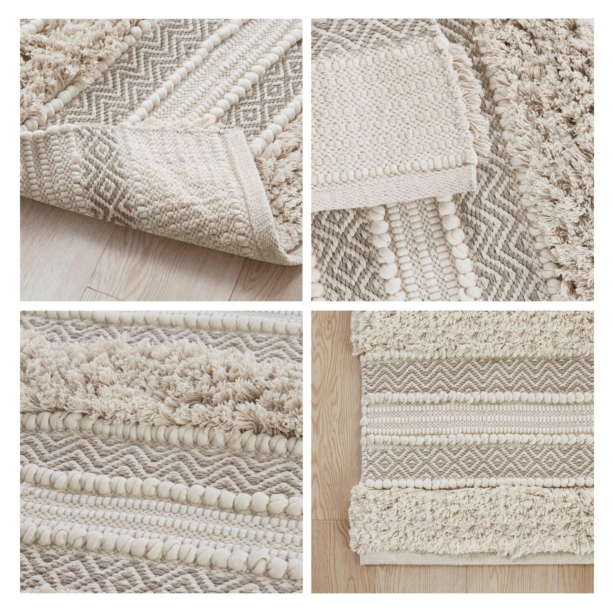 INK+IVY Asher Cotton Blend Bath Rug with Non-Slip Backing