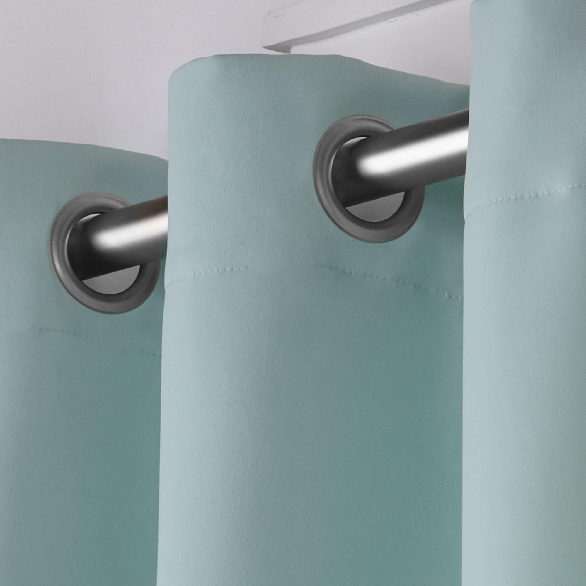 Exclusive Home Sateen Twill Woven Room Darkening Blackout Grommet Top Curtain Panel Pair, 52"x96", Seafoam