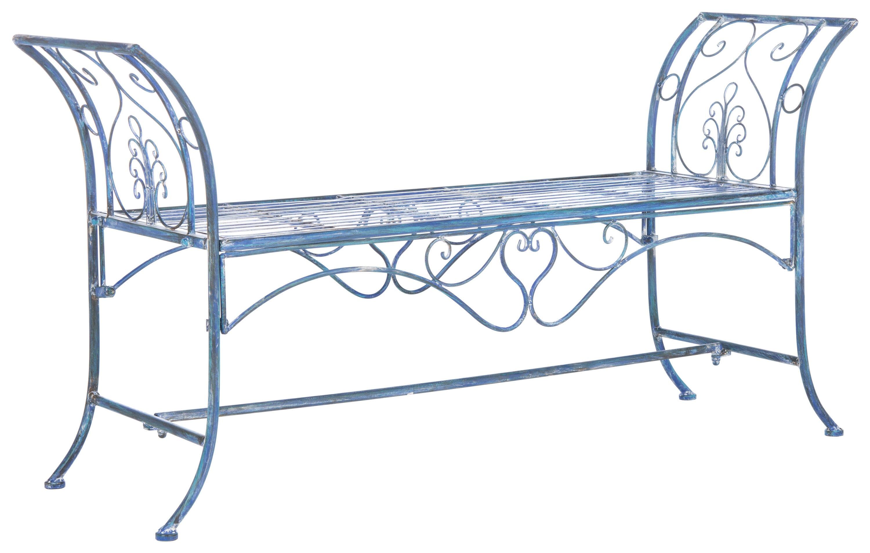 Adina Bench - Outdoor - PAT5016 - Mossy Blue - Safavieh