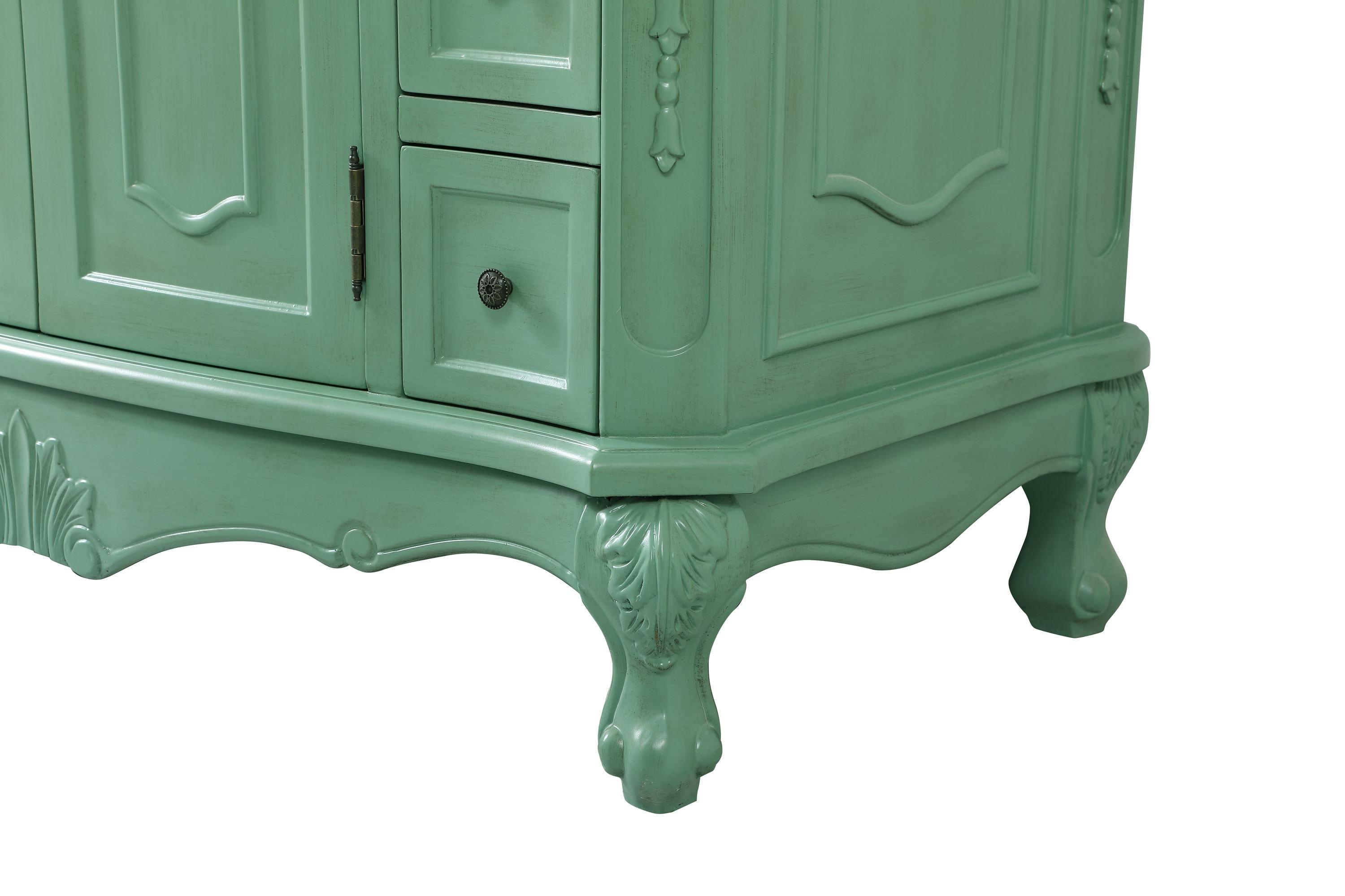 Elegant Decor Danville 42" Solid Wood Single Bathroom Vanity in Vintage Mint