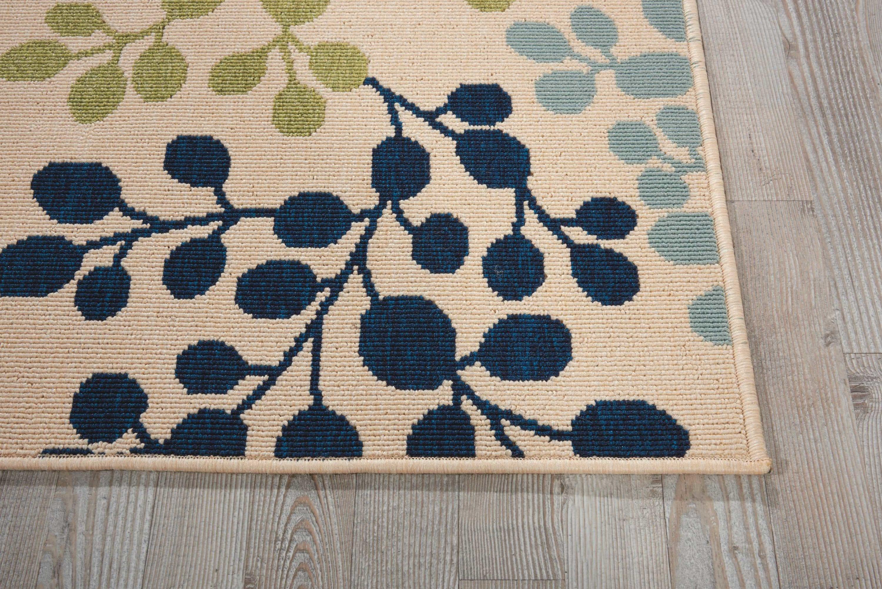 Nourison Caribbean Ivory Indoor/Outdoor Area Rug CRB01 2'3" x 7'6"