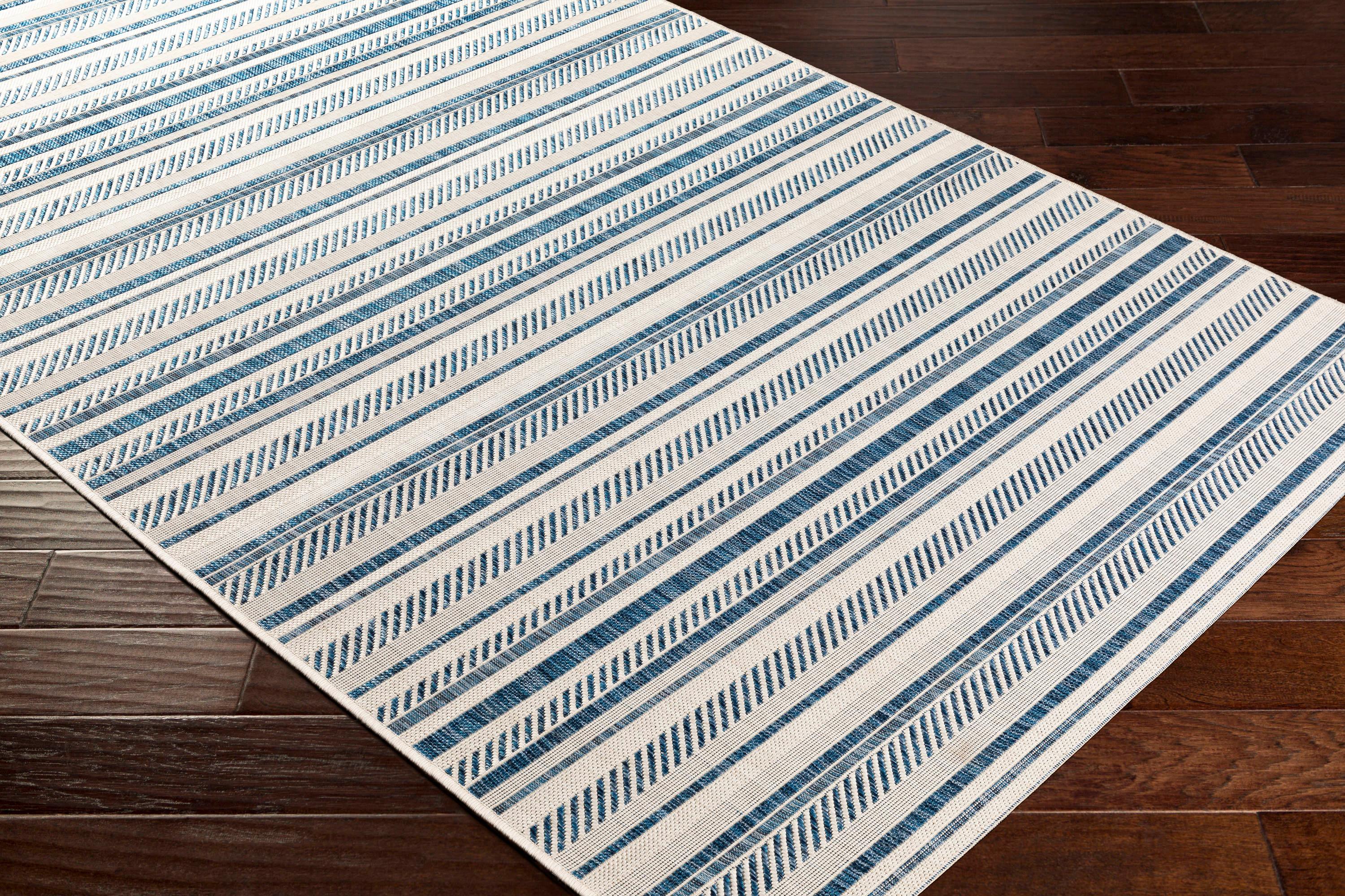 Livabliss Eagean Global Indoor/Outdoor Area Rug,7'10" x 10'2",Navy