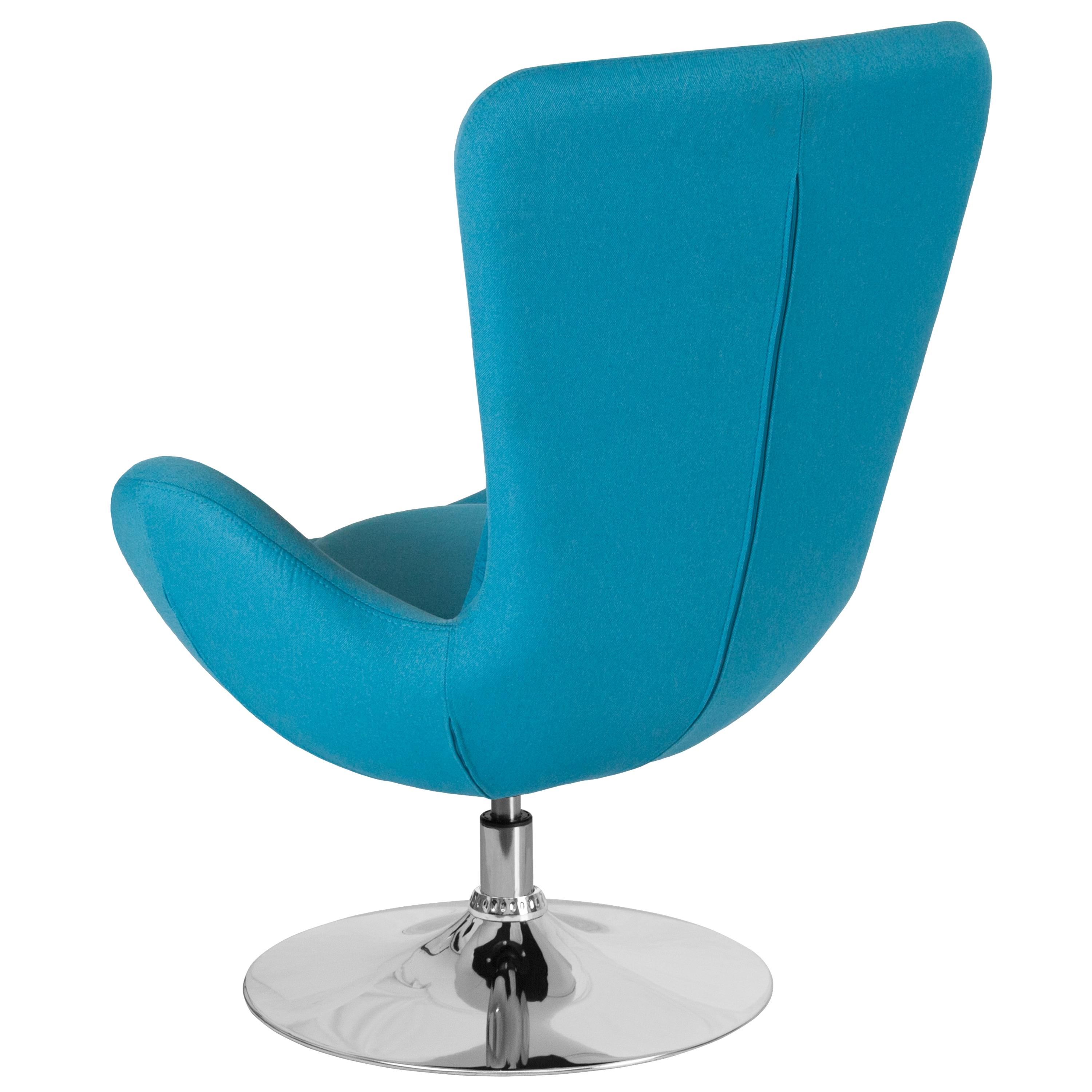 Flash Furniture Egg Series Aqua Fabric Side Reception Chair