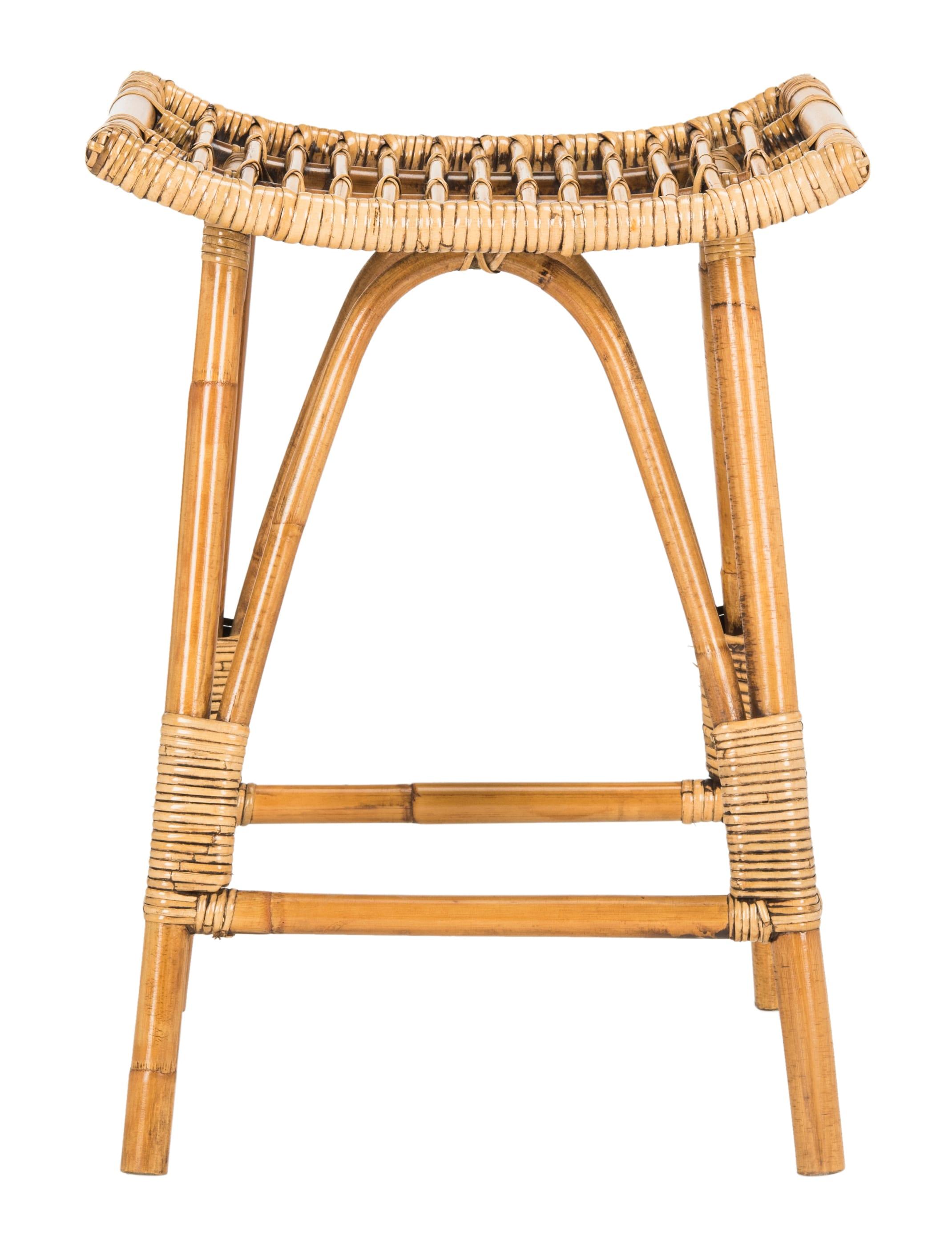 Leda Rattan Counter Stool - WIK6512 - Brown - Safavieh