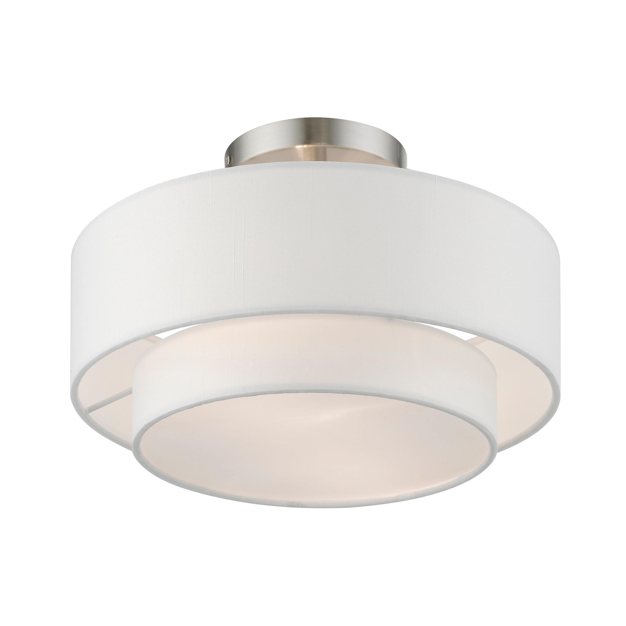 Livex Lighting Meridian 2 - Light Semi-Flush Mount in  Brushed Nickel