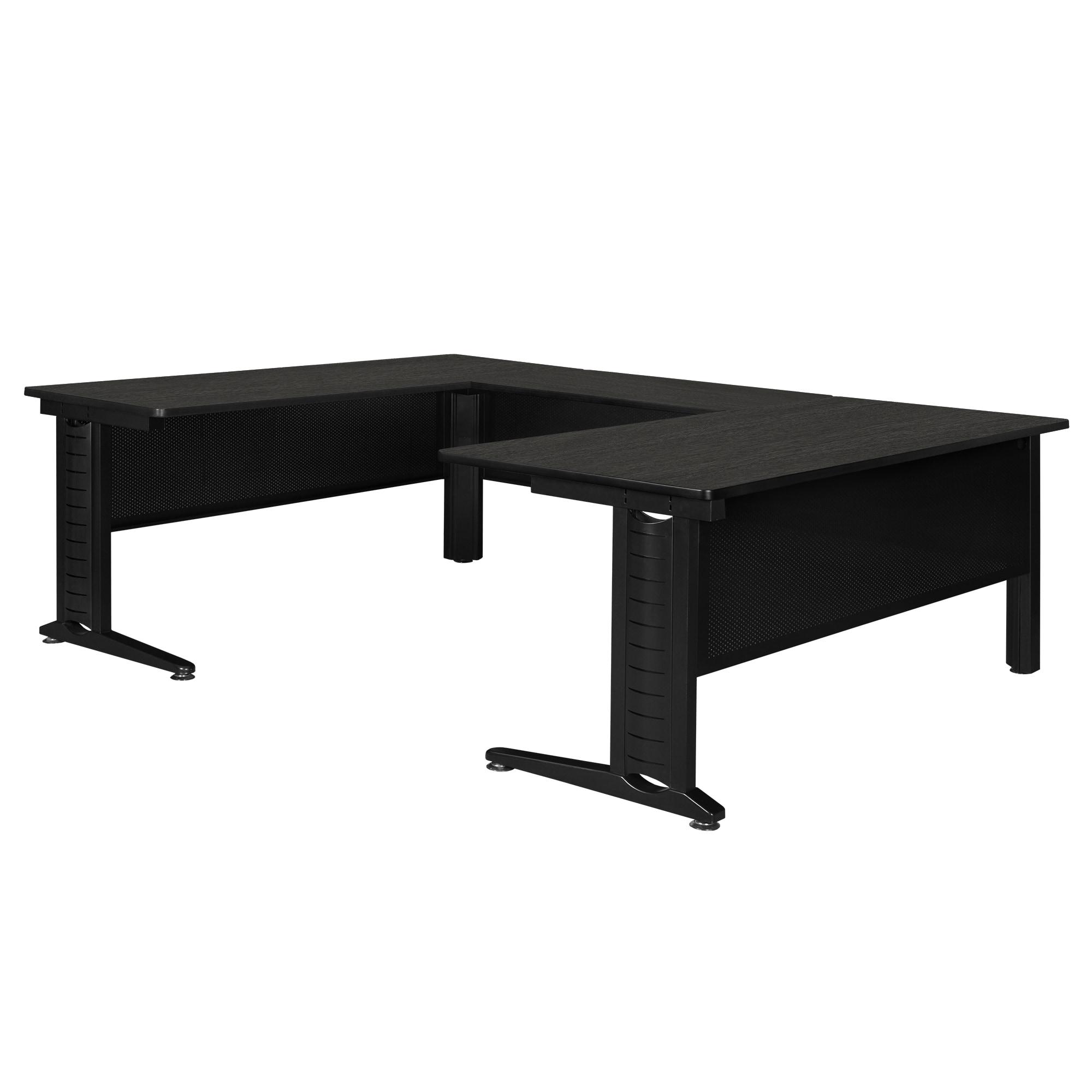 Black Metal Fusion Computer Table Center Leg