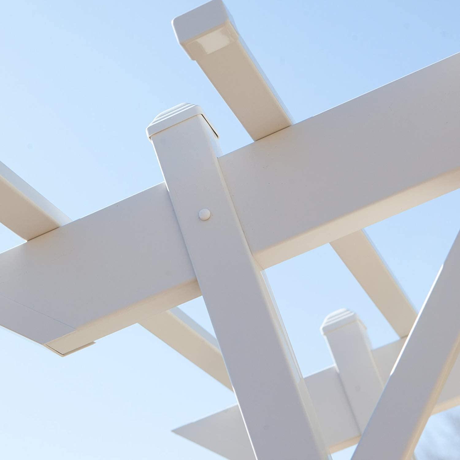 Dura-Trel Inc Dura-Trel Wellington Arbor 72" x 85" Outdoor Garden Arch Lattice Trellis, White