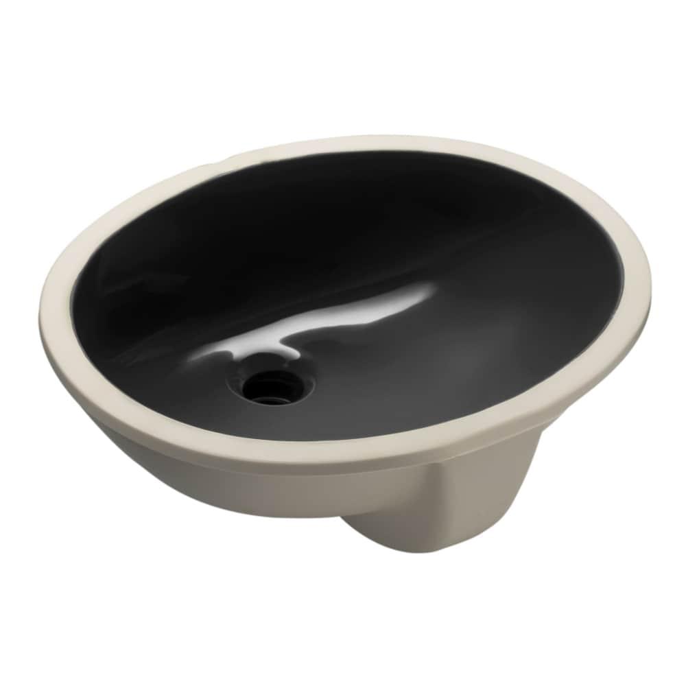 Caxton® Ceramic Oval Undermount Bathroom Sink with Overflow