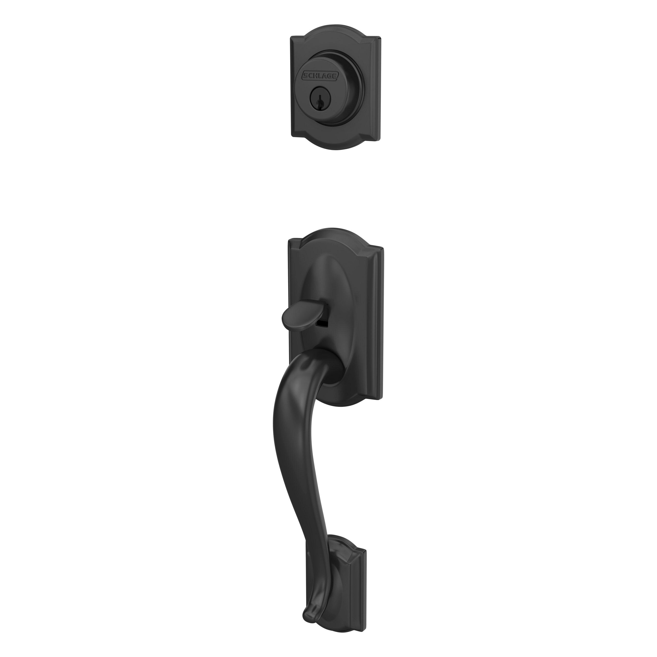 Camelot Exterior Portion Handleset with Single Cylinder Deadbolt Deadbolt