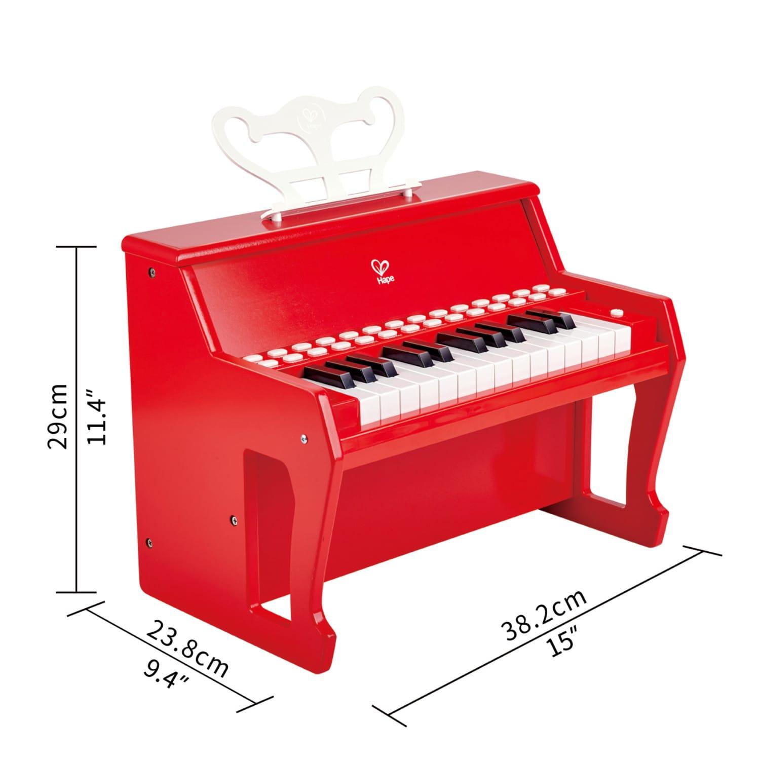 Hape Learn With Lights: Electronic Piano - Red, 25 Keys, Ages 3+