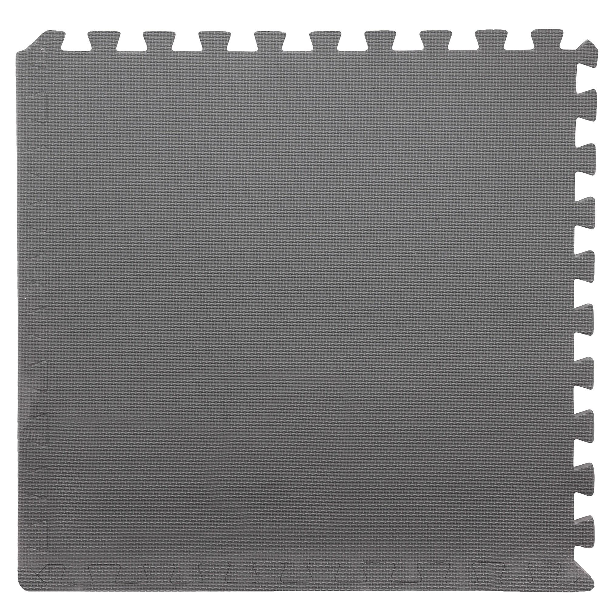 Fleming Supply Interlocking Foam Floor Mat Tiles for Classrooms, Exercise Rooms, and More - 24" x 24", Gray, 6 Count