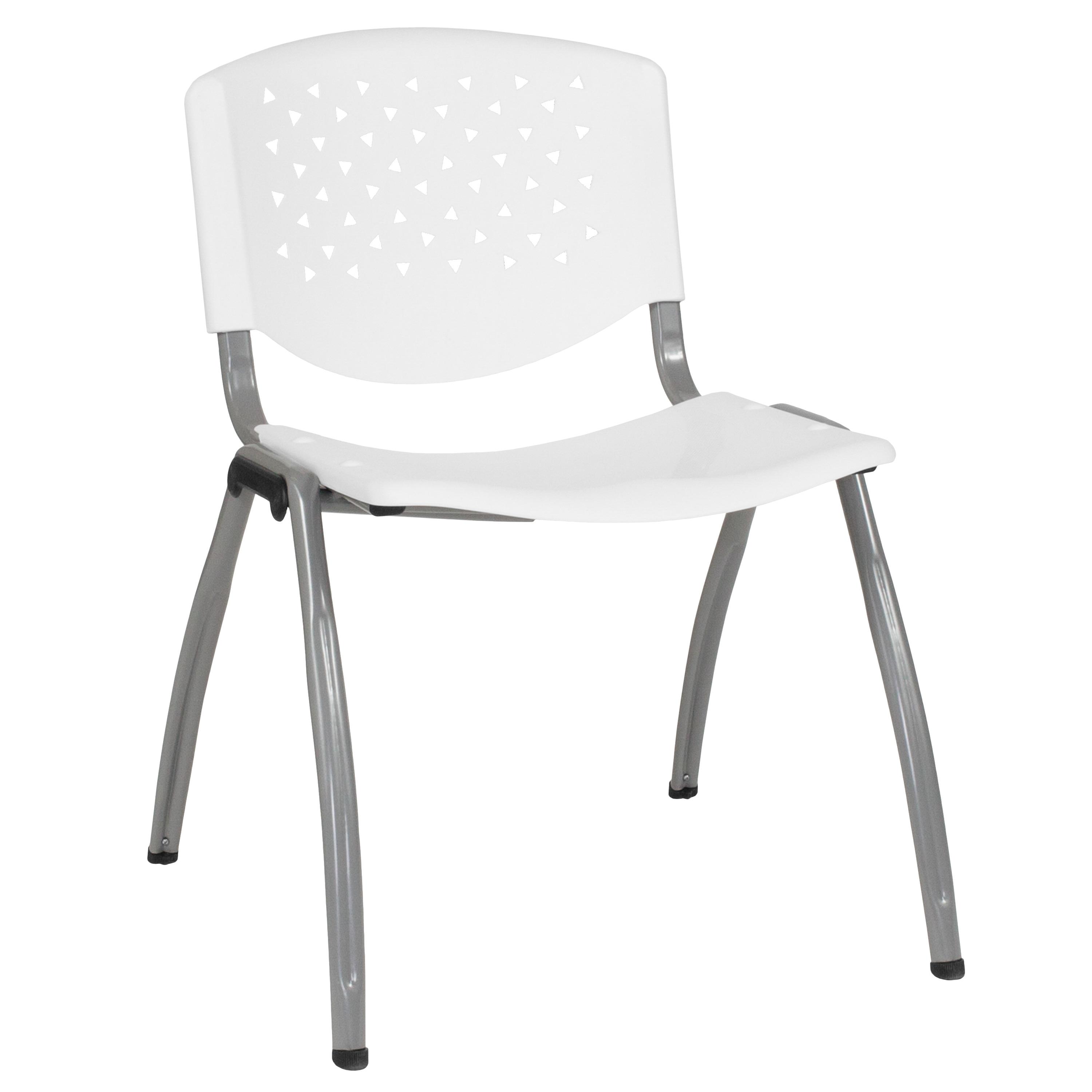 Memphis 880 lb. Capacity Plastic Stack Chair with Powder Coated Frame