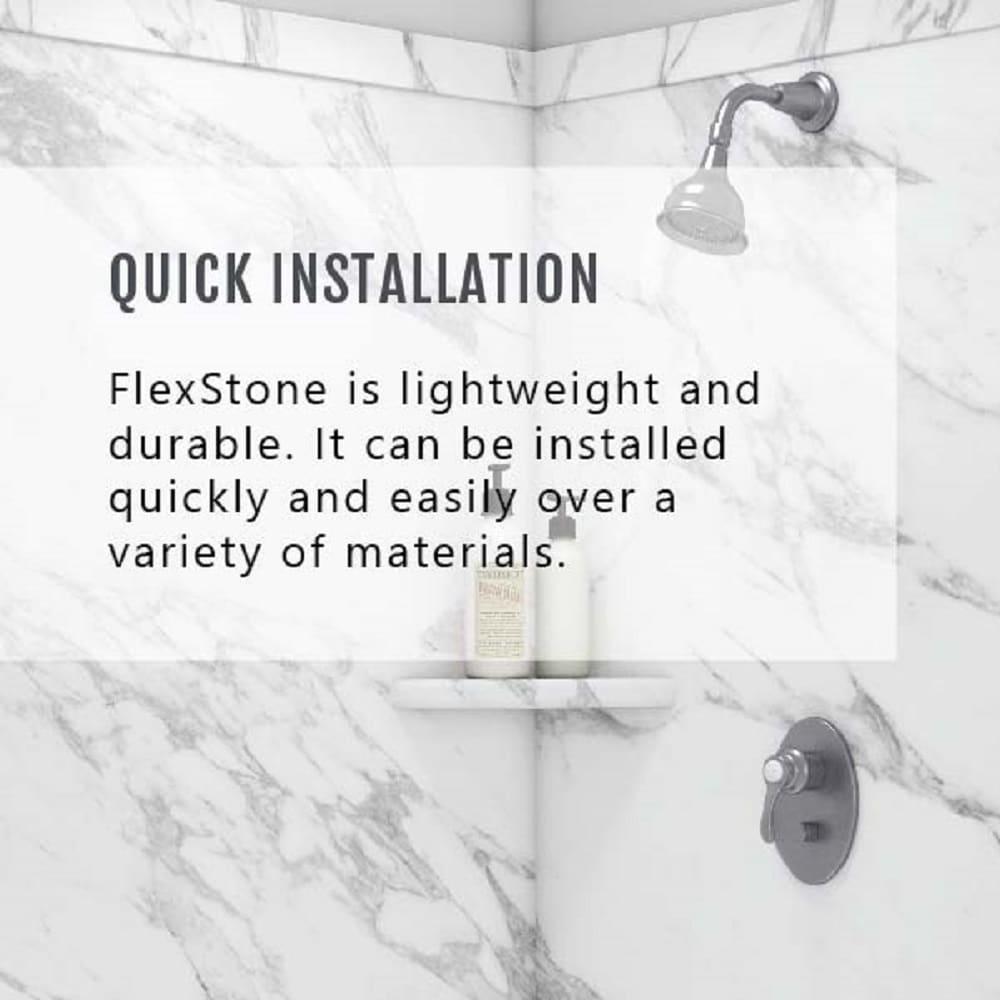 FlexStone 60"L x 36"W Single Threshold Alcove Shower Base with Center Drain