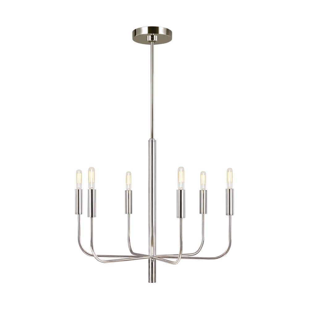 Ellen DeGeneres Brianna Polished Nickel 6-Light Traditional Chandelier