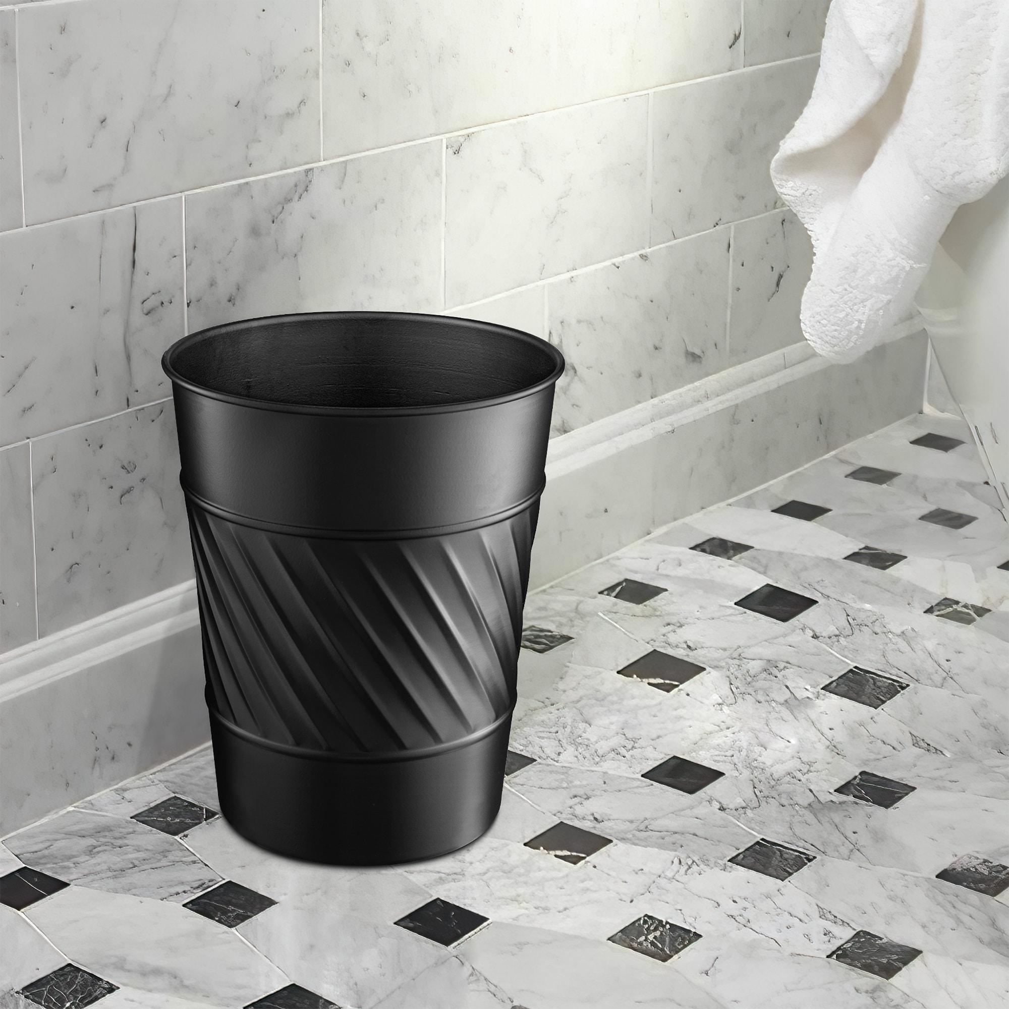 Monarch Abode Geometric Embossed Metal 1.7 Gallon Waste Basket