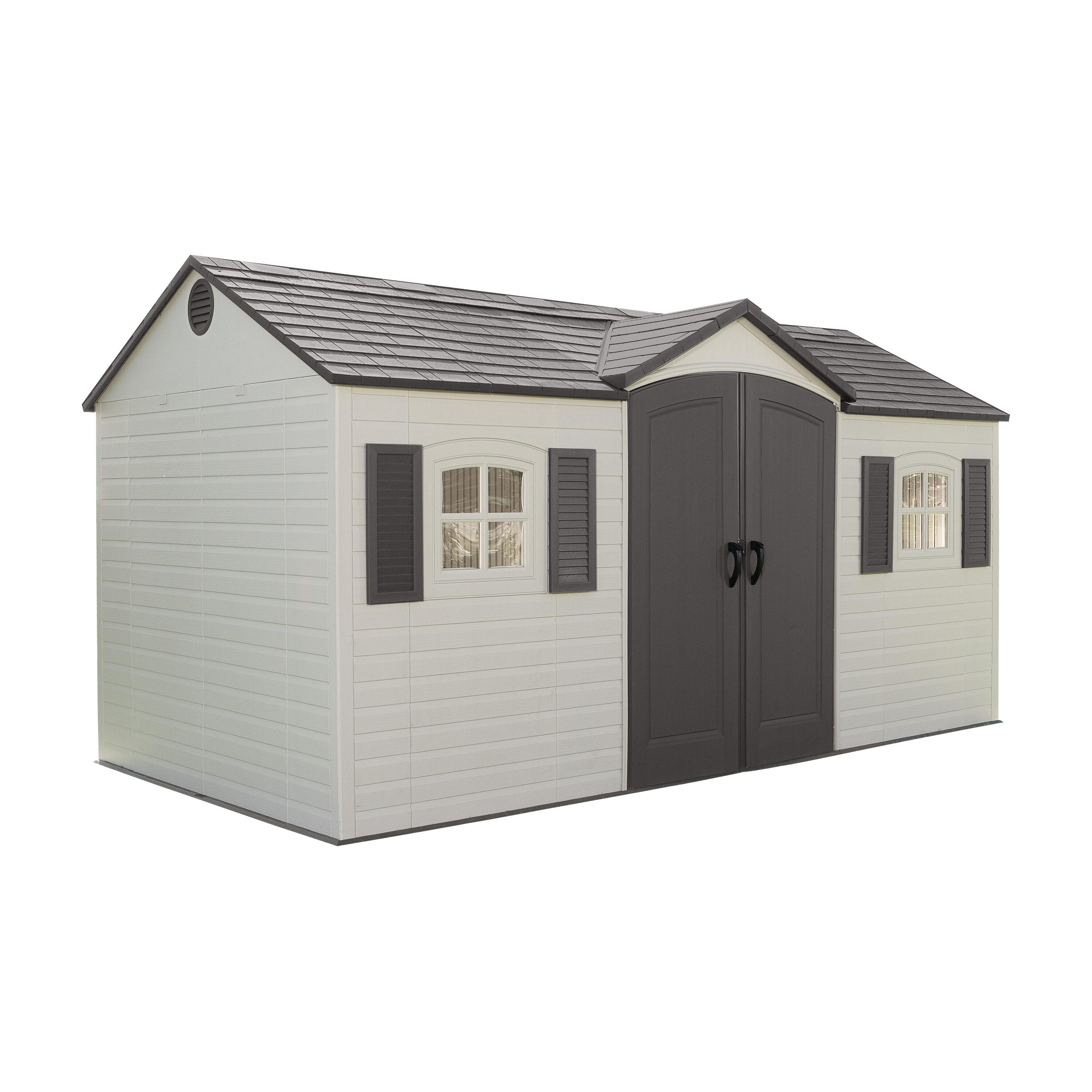 Lifetime 15 Ft. x 8 Ft. High-Density Polyethylene (Plastic) Outdoor Storage Shed with Steel-Reinforced Construction