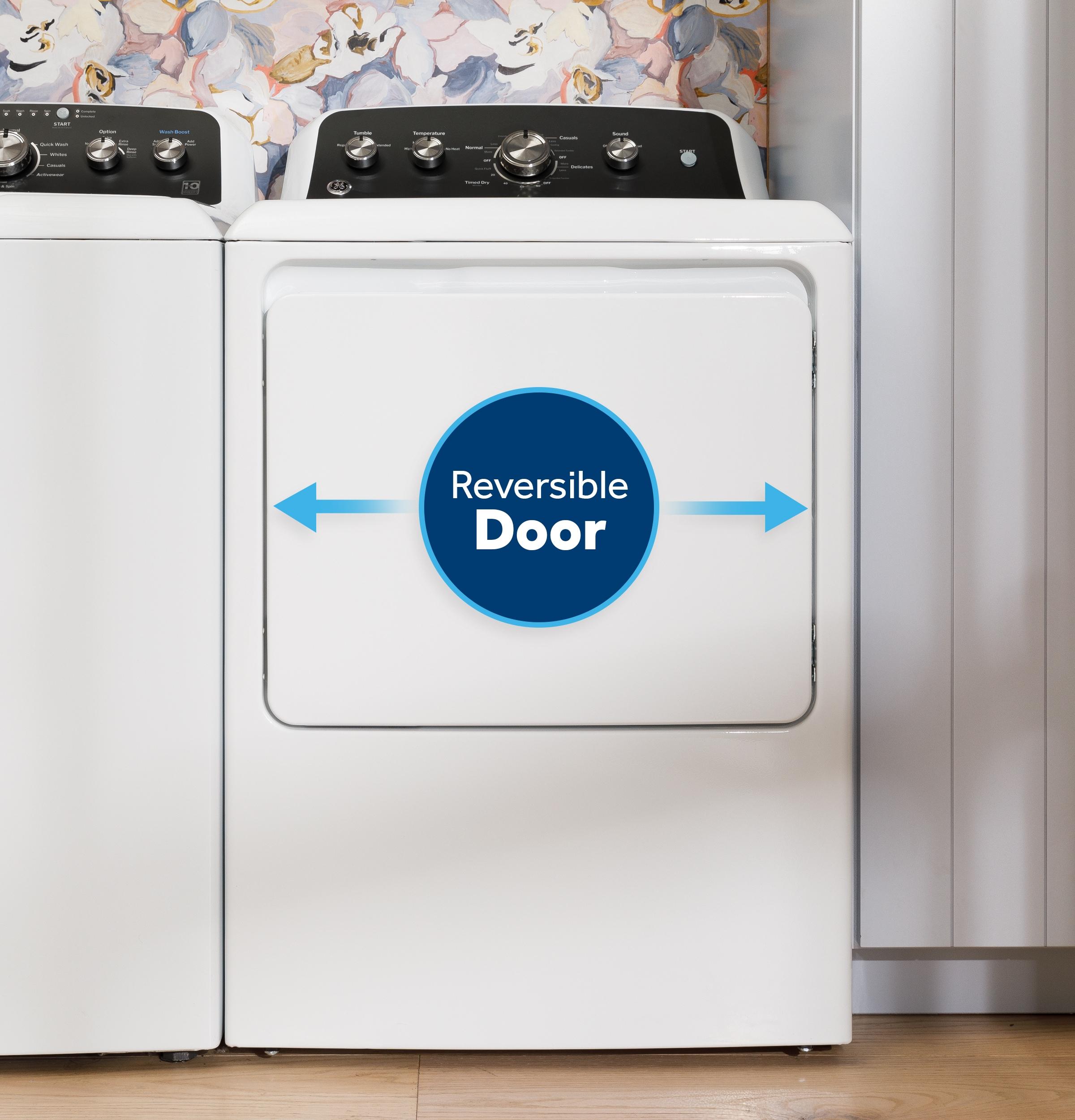 GE 7.2 Cu Ft Capacity Electric Dryer With Up To 120 Ft Venting​ And Reversible Door​