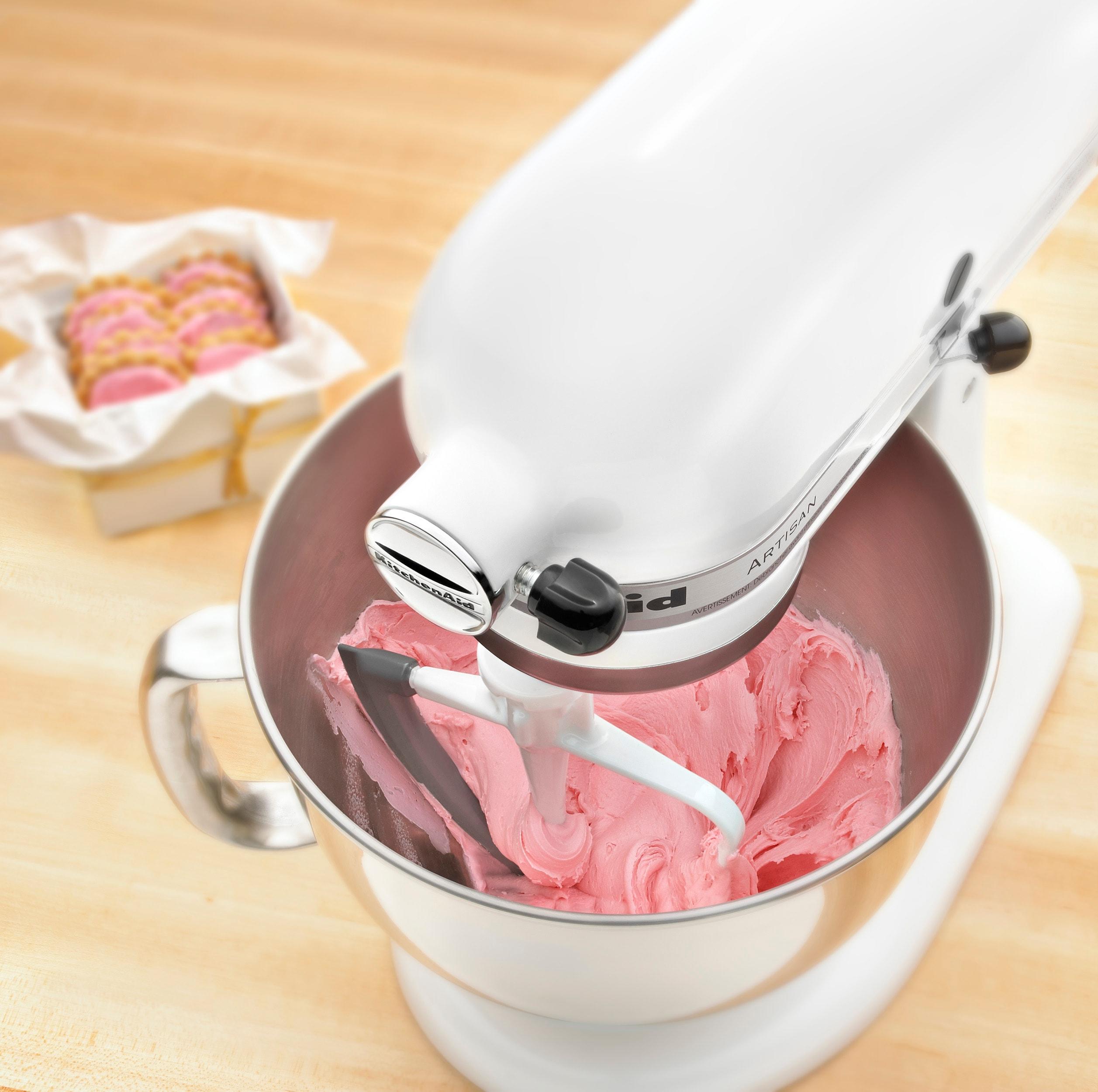 KitchenAid 5qt Tilt-Head Flex Edge Beater- KFE5T: Mixer Paddle Attachment, Dishwasher-Safe, Metal, White