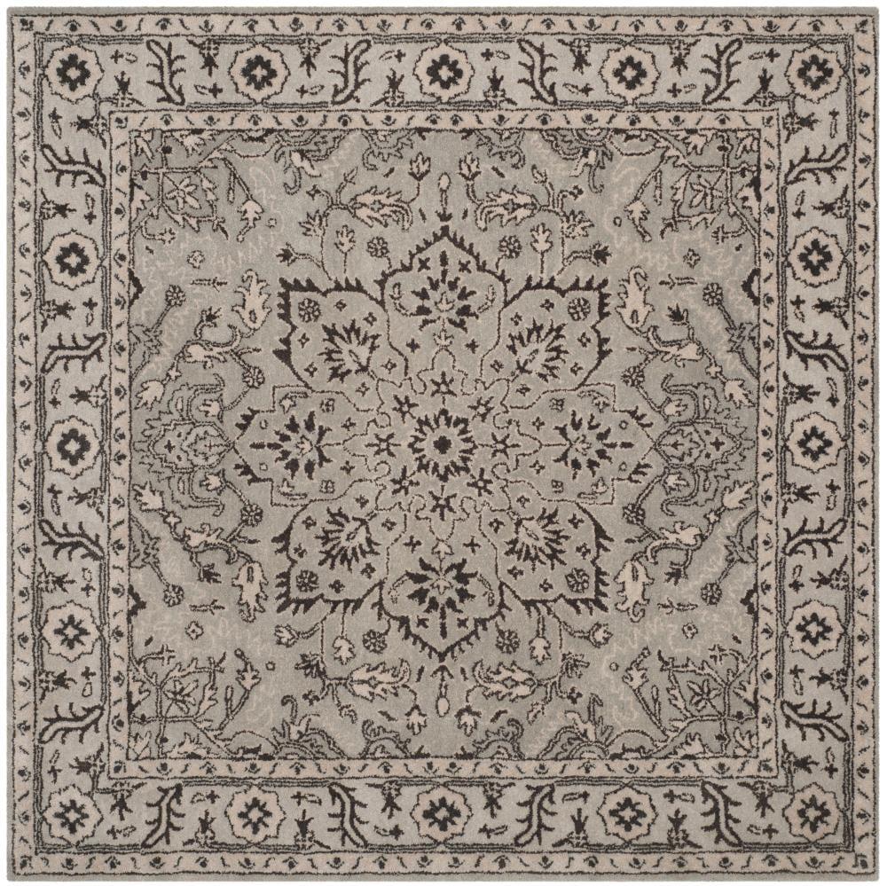 Antiquity AT58 Hand Tufted Area Rug - Grey/Beige - 6'x6' - Safavieh.