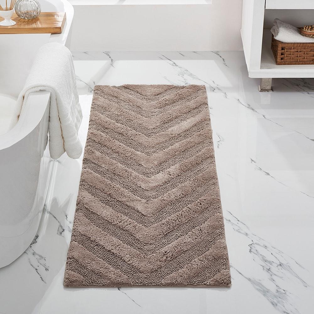 Better Trends Hugo 100% Cotton Tufted Non-Slip Backing Bath Rug 20" x 60" Runner - Beige