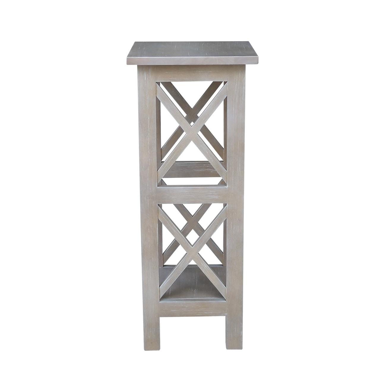 30" X-Sided Plant Stand in Washed Gray Taupe