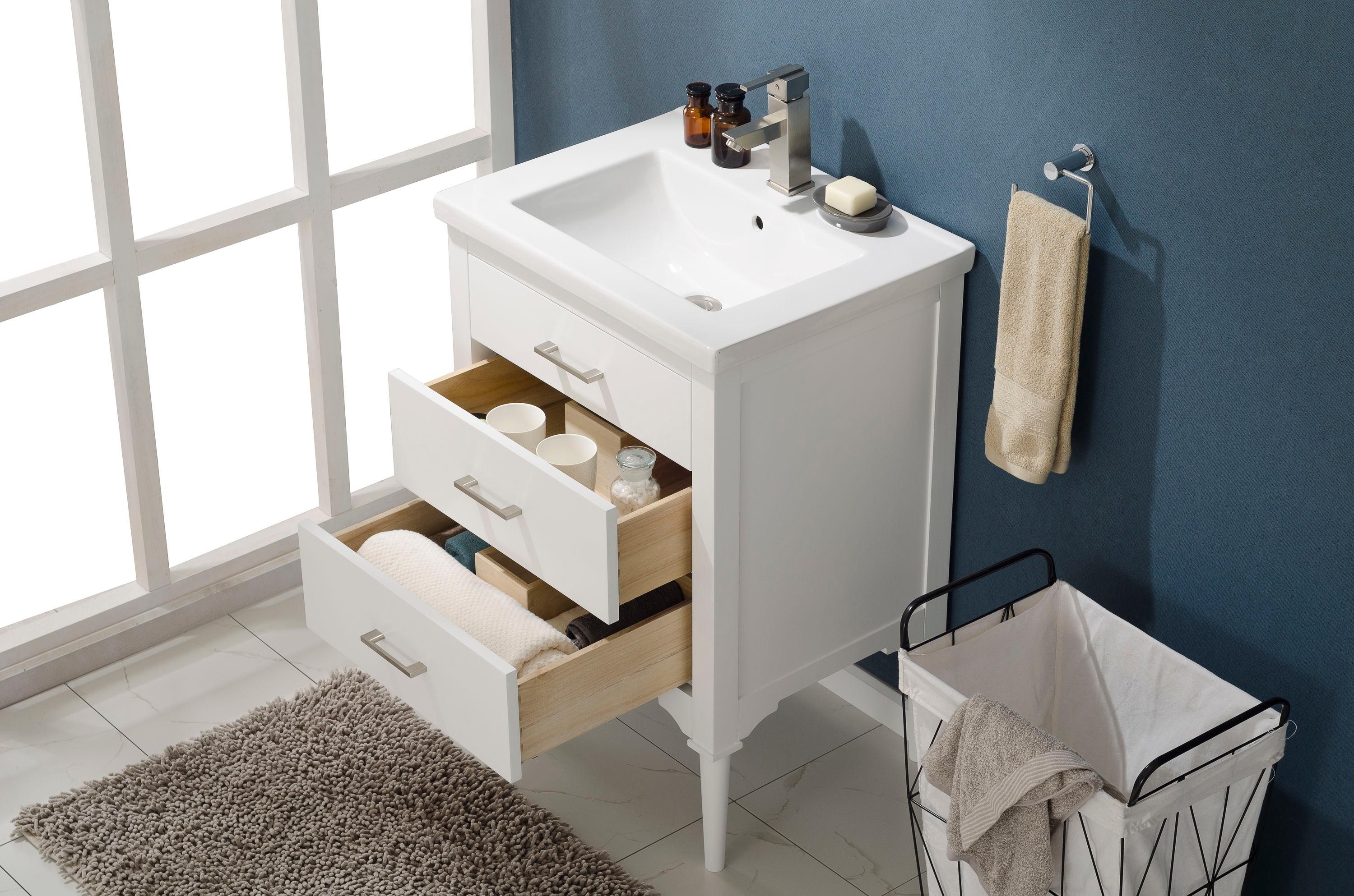 Design Element Mason 24" Single Sink Bathroom Vanity in White