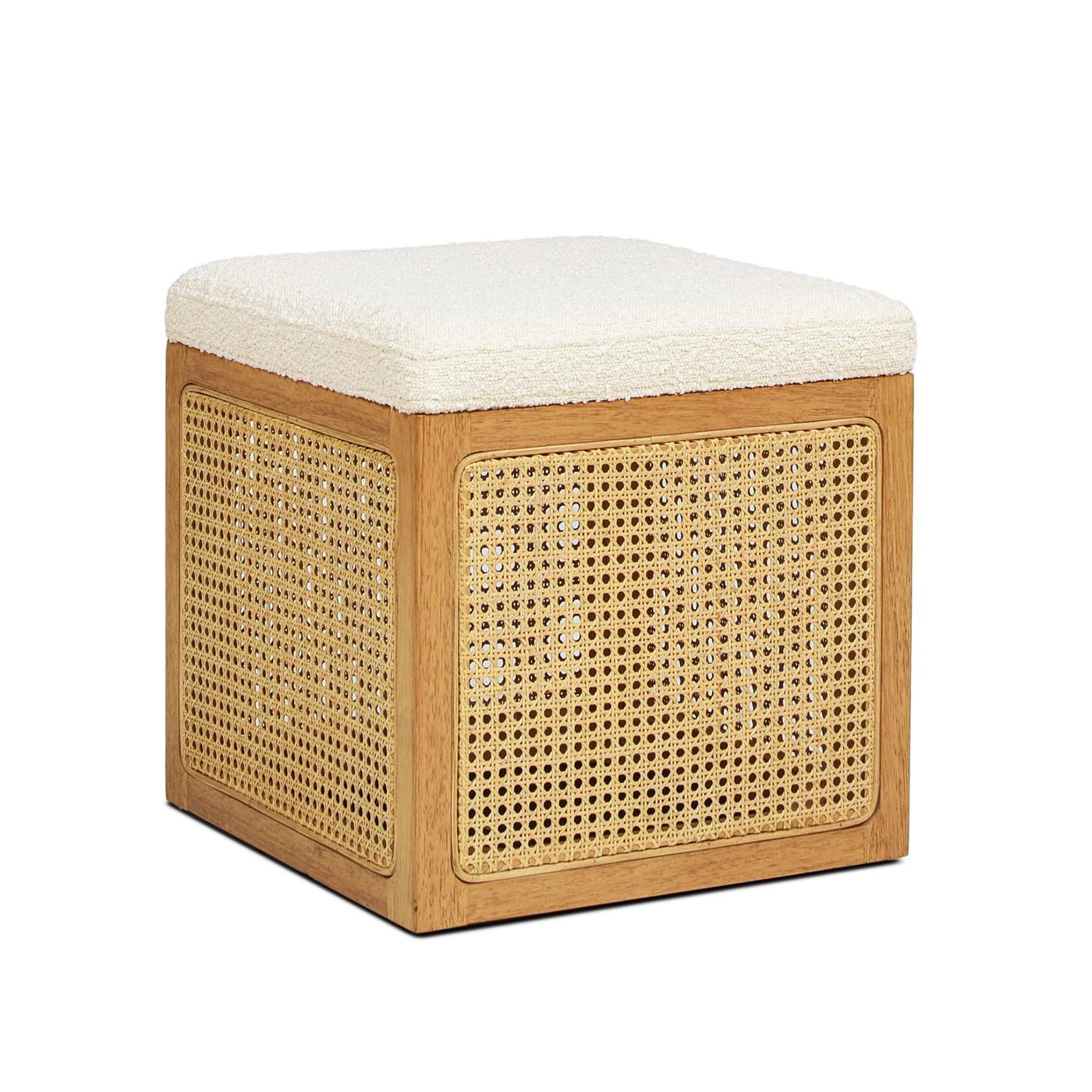 Jennifer Taylor Home Nina 18" Cane Webbing Cube Ottoman