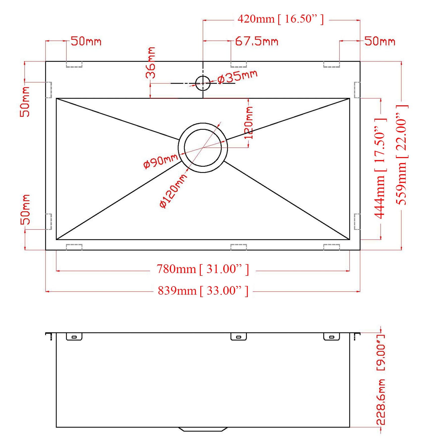 Drop-In 33-in x 22-in Brushed Stainless Steel Single Bowl 1-Hole Kitchen Sink