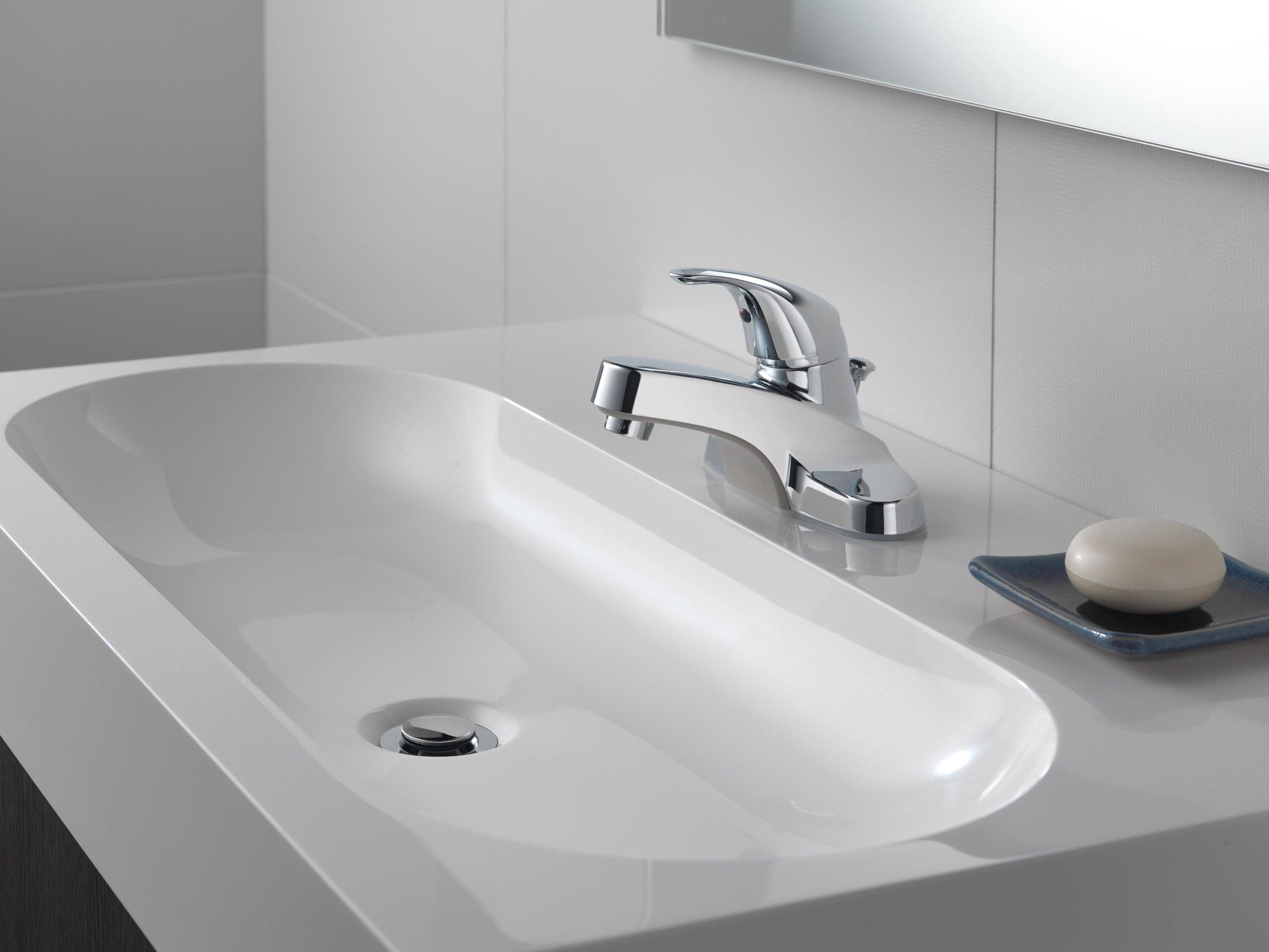 Core Centerset Bathroom Faucet with Drain Assembly, 2-handle Bathroom Sink Faucet