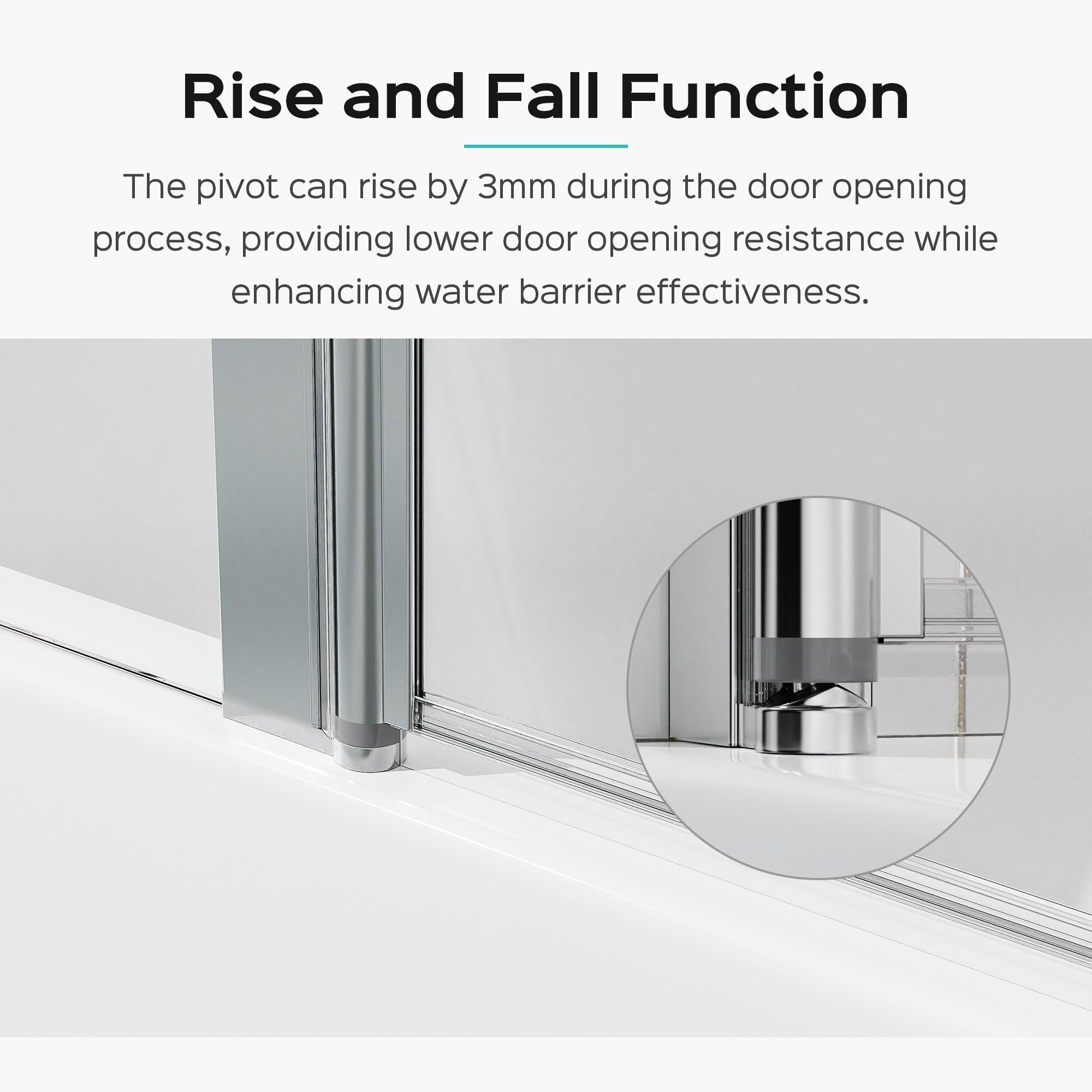 Tryimagine 43 In. W * 58 In. H Frameless Folding Shower Doors For Bathtub, 1/4" (6Mm) Thick SGCC Tempered Glass Door, Bathroom Pivot Tub Glass Door CCNPPcc-W1552P173133