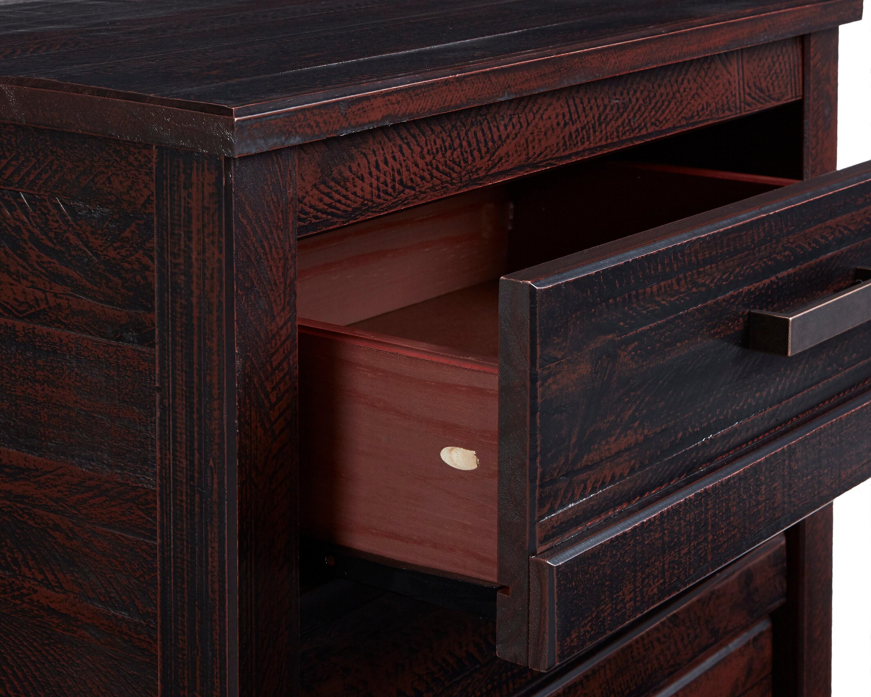 Camaflexi Rustic Nightstand 3-Drawer Night Stand Side Table & Organizer, Walnut