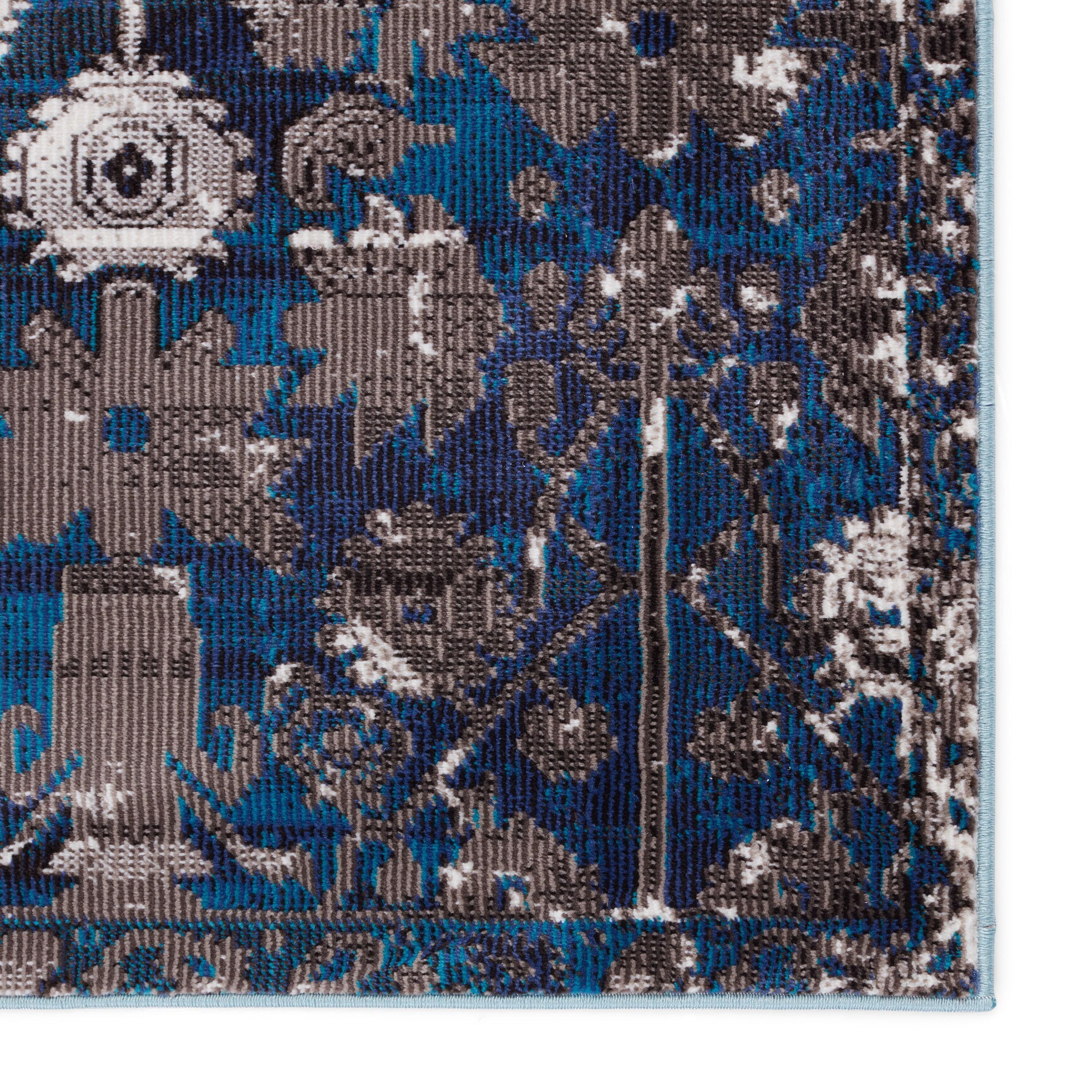 Borealis Izar 9' x 12' Blue Synthetic Tufted Area Rug
