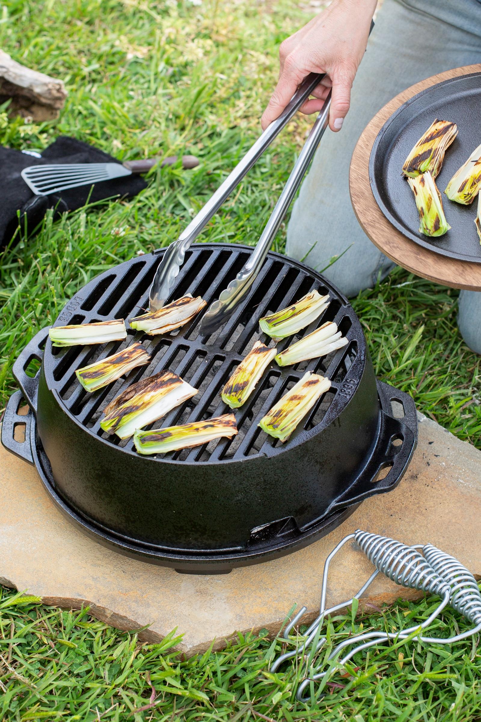Lodge Cast Iron Camp Dutch Oven Tongs, Stainless Steel, 16"