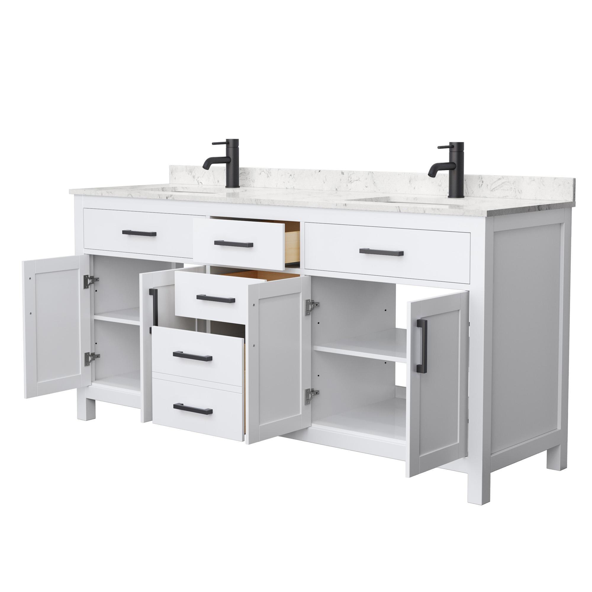 Beckett 72" Freestanding Double Bathroom Vanity with Cultured Marble Top